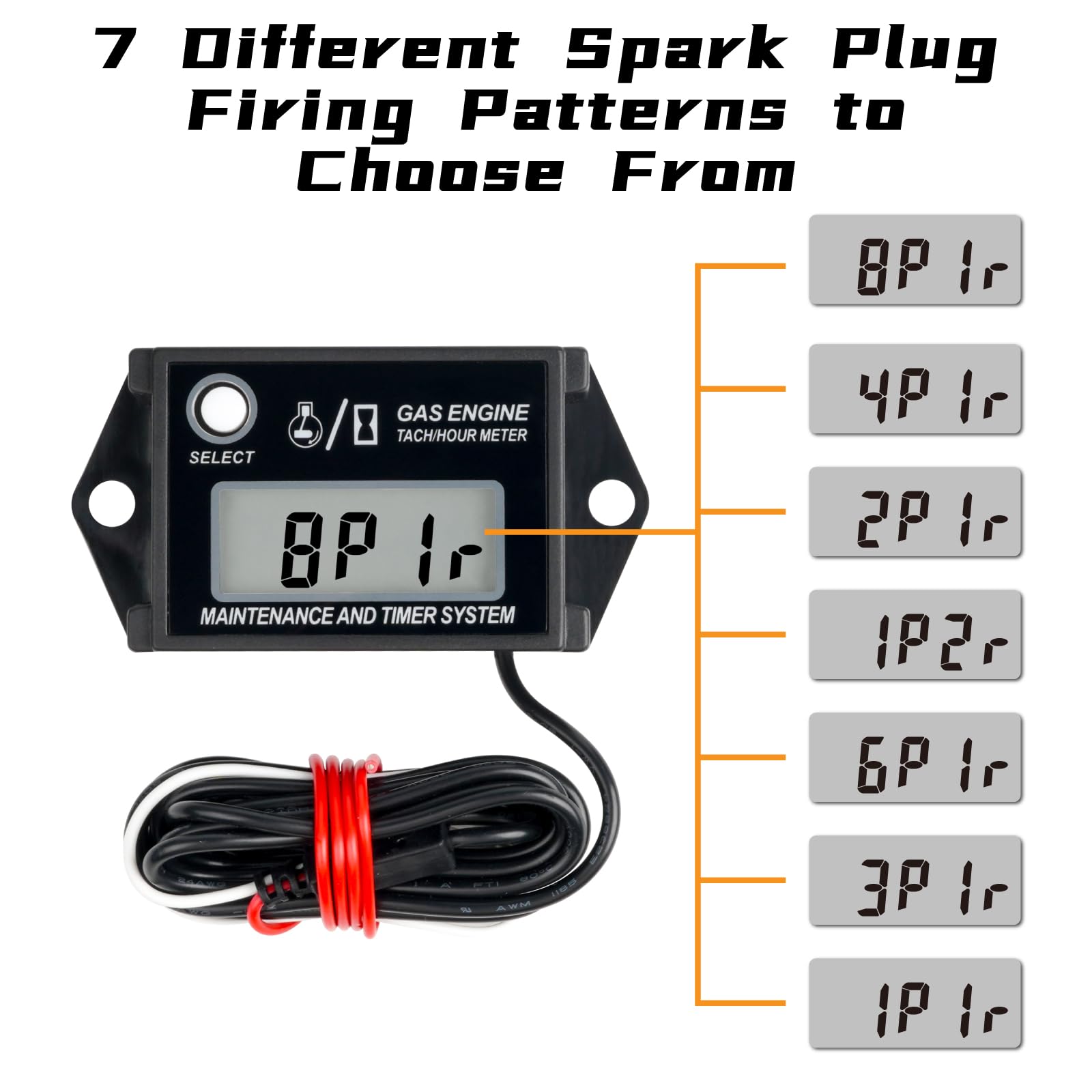 IP68 Waterproof Engine Hour Meter IP68 Waterproof Hour Meter - Digital Inductive Engine Hour Counter For Motorcycles & Small Engines Motorcycle Hour Meter - Foto 9