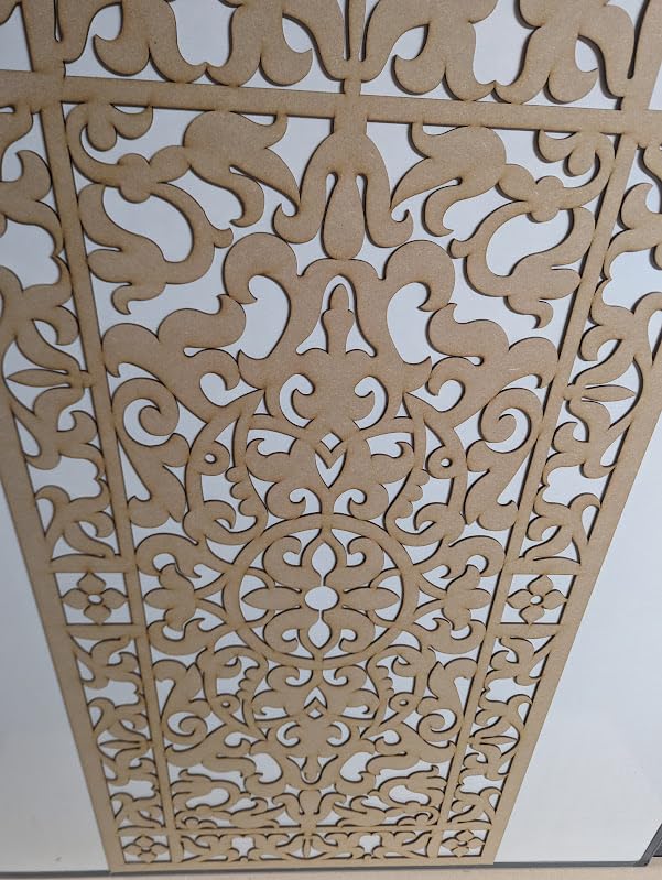 Panneau décoratif en bois - Cloison murale - Grille de radiateur - Décoration de meubles - Découpe au laser - Panneau MDF de 3 mm d'épaisseur - Dimensions : 1200 x 610 mm - Motif (001C) - Fabriqué au