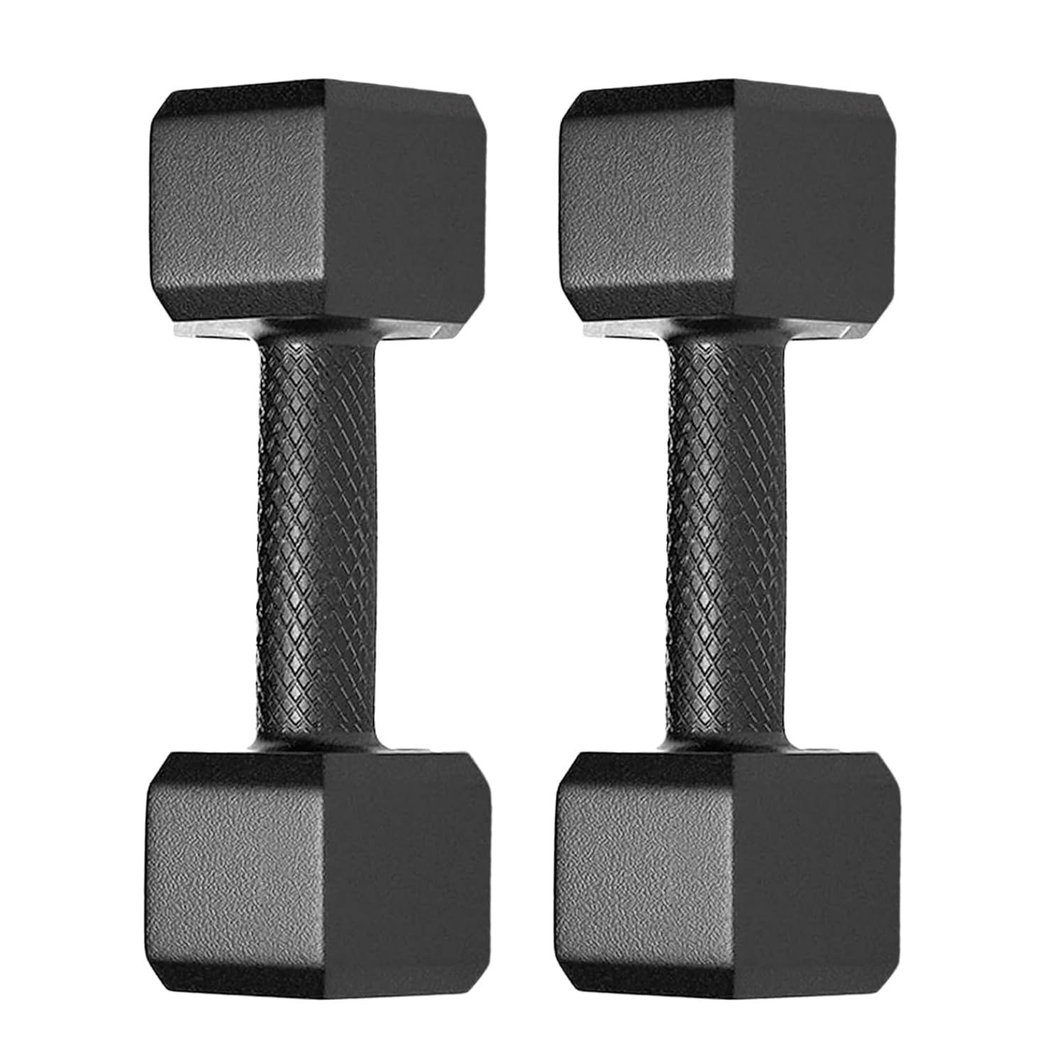 5Kg Pair Hex PVC Dumbbells Set For Home Gym, Exercise & Fitness Dumbbell Fixed Weight Dumbbell (5kg X 2Pc) (BLACK)