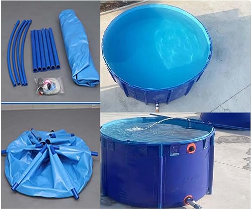 Miniatura 2 de Round Canvas Fish Pond Pool Above Ground Wear-ResistantEasy to Installwith Drain Valve for Breeding Koi for Swimming Pools Above Ground Replace