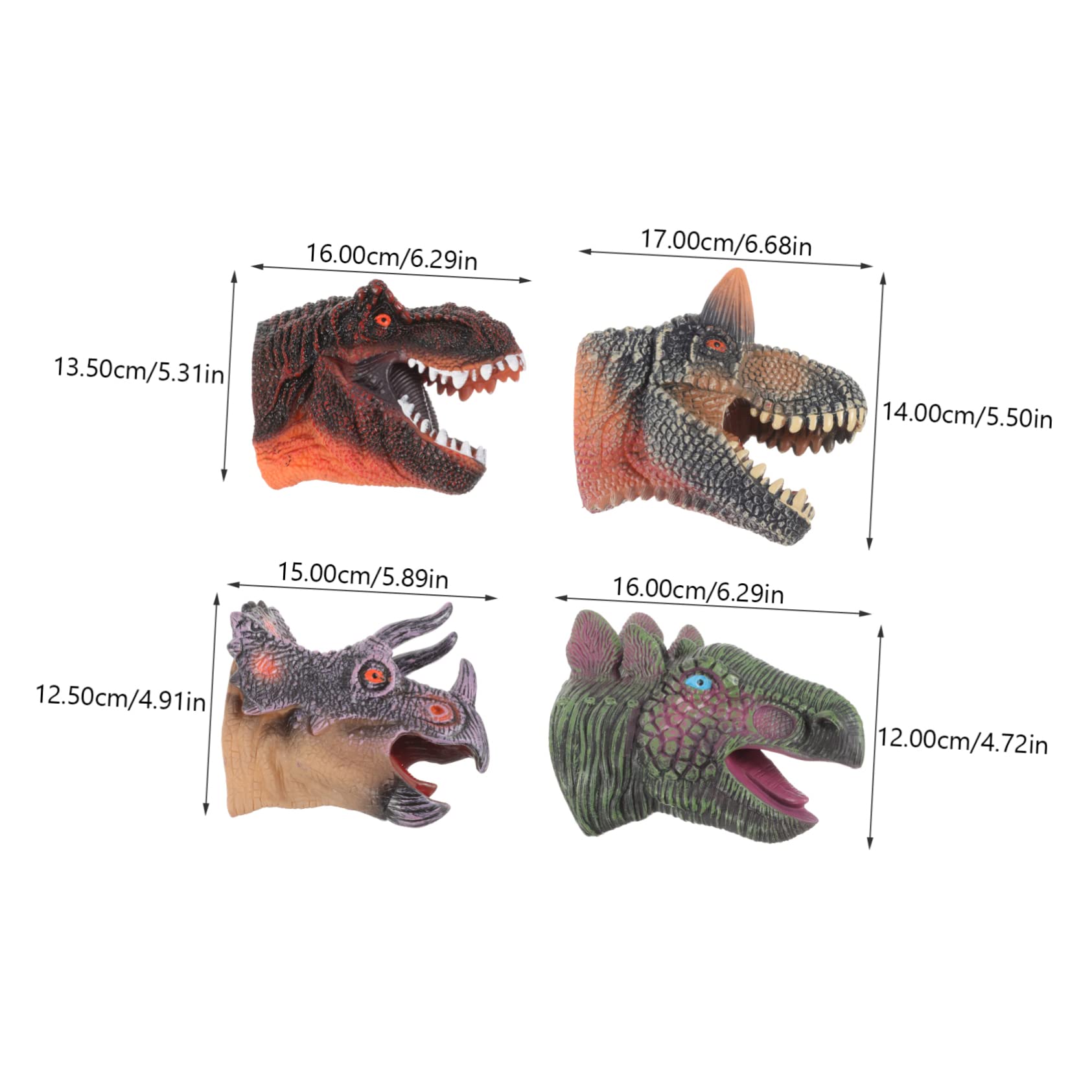HANABASS 4pezzi Marionetta Mano Testa di Dinosauro Figura Giocattolo Burattino Mano Guanto per Ragazzo Ragazza Ragazza Piccoli Animale Giocattolo Forma per Giochi di Ruolo