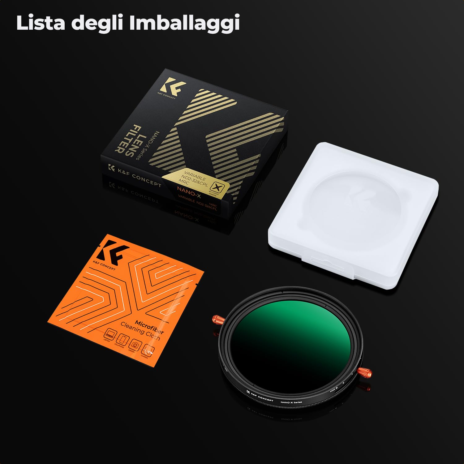 K&F CONCEPT Nano-X 2 in 1 Filtro Polarizzatore Variabile ND2-32 (1-5 Stop) in Vetro Ottico con Nano-Rivestimento a 28 Strati per obiettivi 58mm