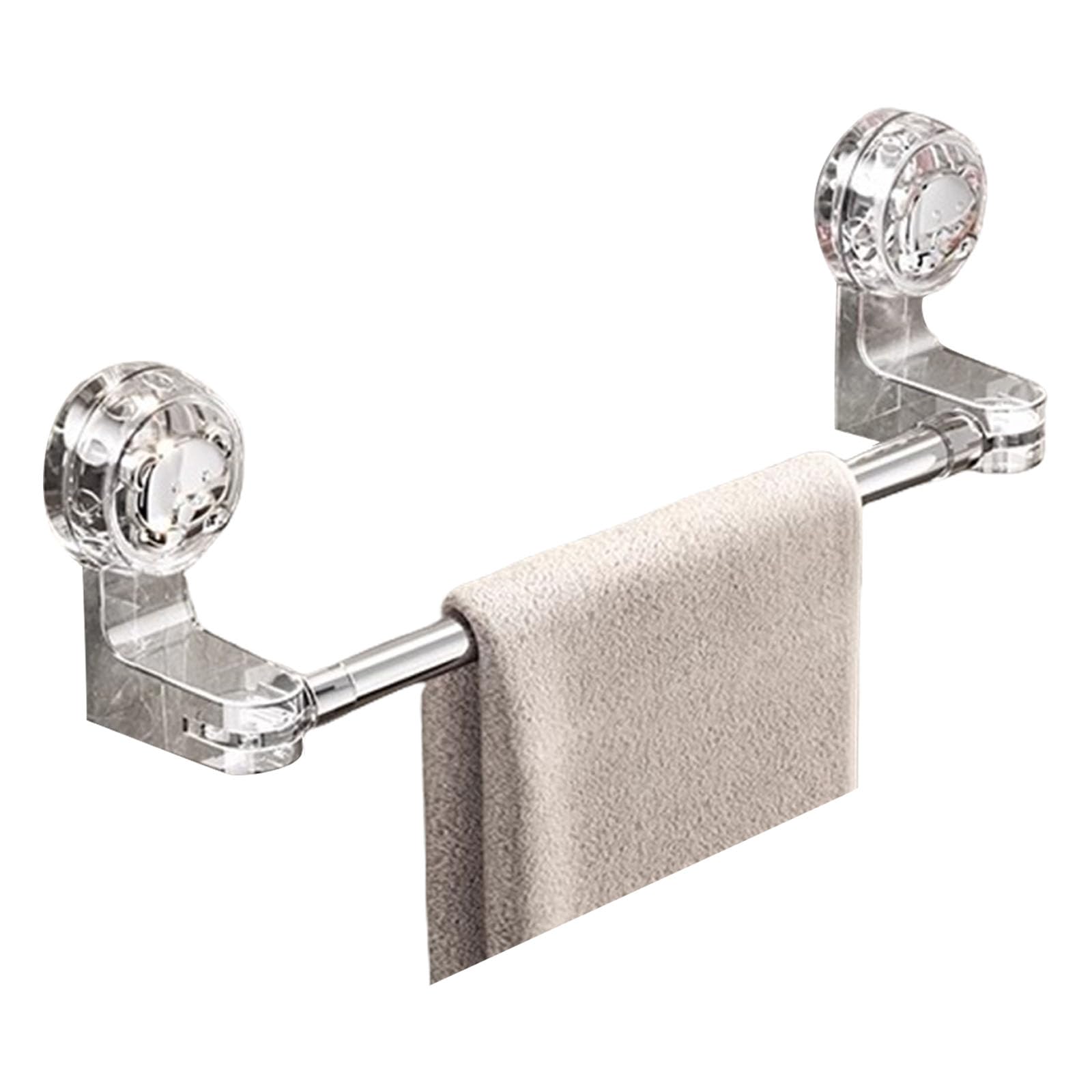 Expandable Suction Cup Mounted Towel Rack Adjustable Holders Holds 4 to 6 Towels Firmly for Bathroom Tiles Multiple Towel Hangers for Bathroom