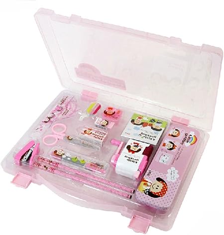 Amazon 学生文具 オフィス用品 学習用品 創造的 可愛い 子供の日 ギフト プレゼント 文房具セット 鉛筆 鉛筆削り 消しゴム 修正テープ ホチキス 鋏 ピンク 筆記具 文房具 オフィス用品