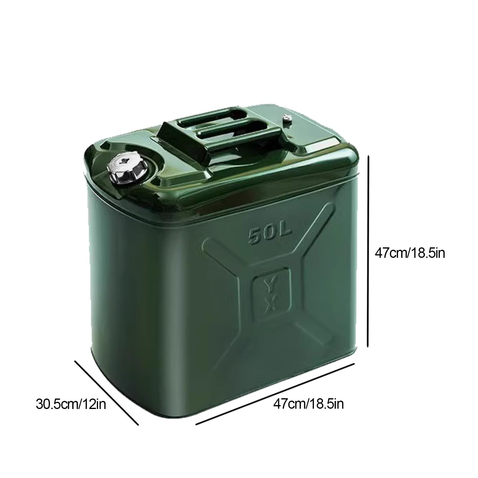 Bidon Gasolina Engrosado, Contenedor Metálico Multicapacidad, Bidón de Gasolina, Bidón de Diésel, para Coches, Camiones, Motocicletas(50L/13.2Gla)