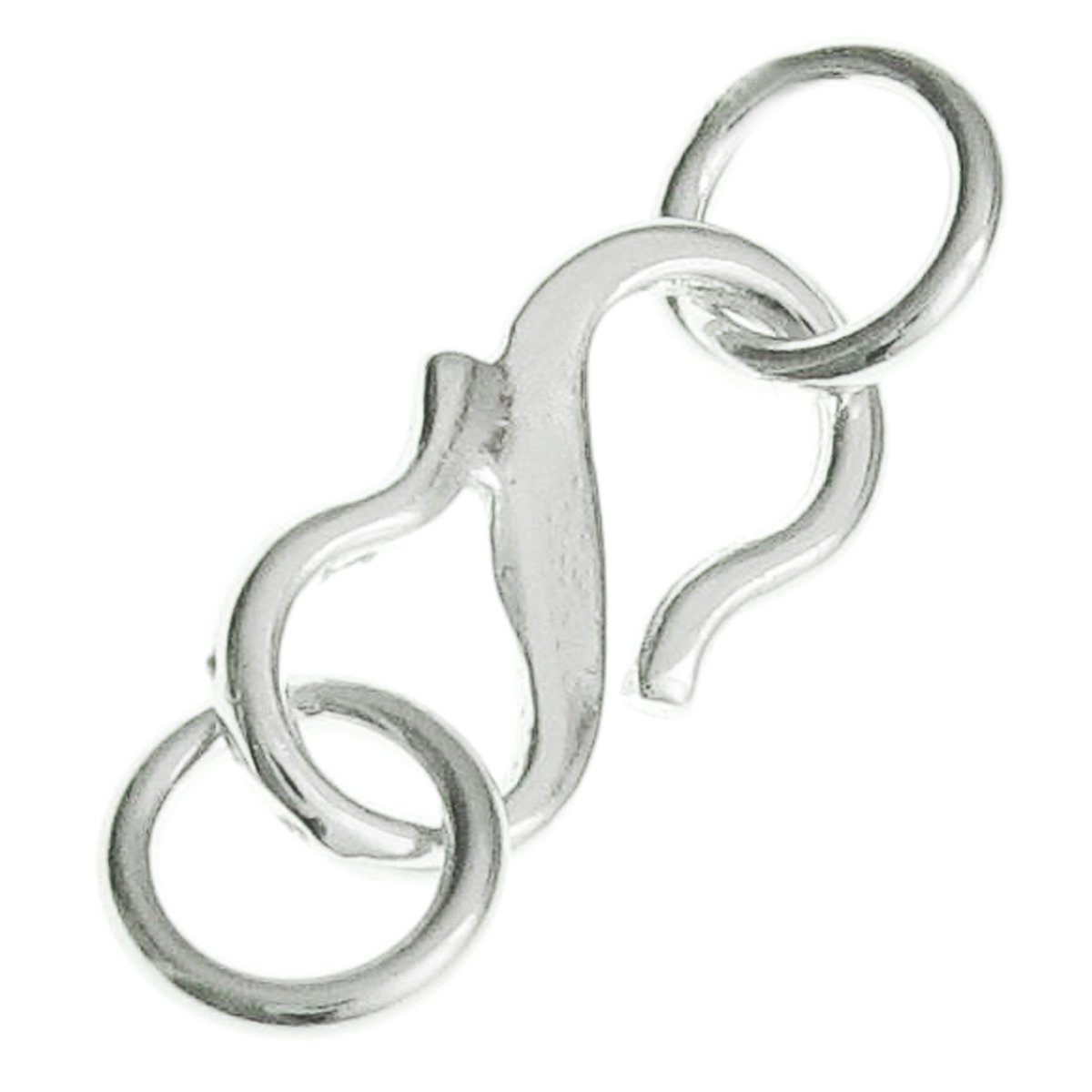 Dreambell 2 Sets 925 Sterling Silver 10mm S Hook Eye Clasp Link Connector with Jump Ring