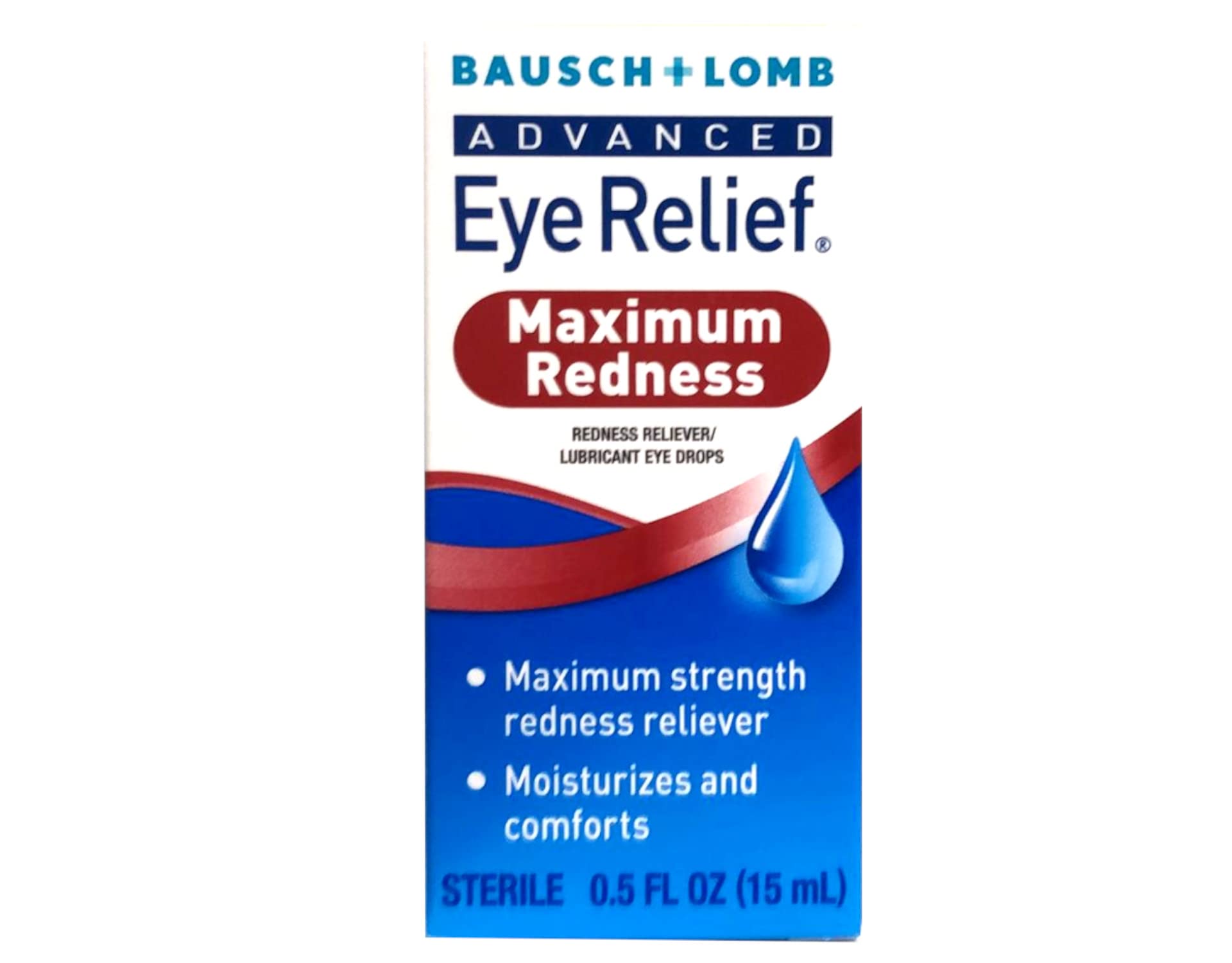 Eye Drops by Bausch Lomb for Dry Eyes Redness Relief 15 mL
