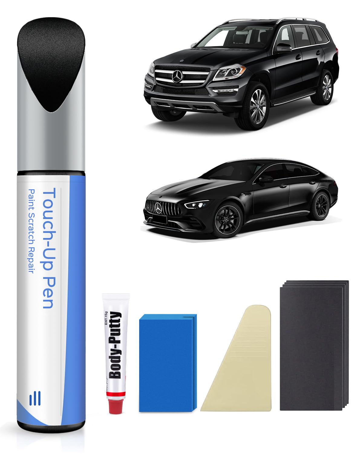 040/9040 Nero/Jet Black Kit per ritocchi per Mercede-Benz – Corrispondenza esatta – Rimozione di graffi e scheggiature
