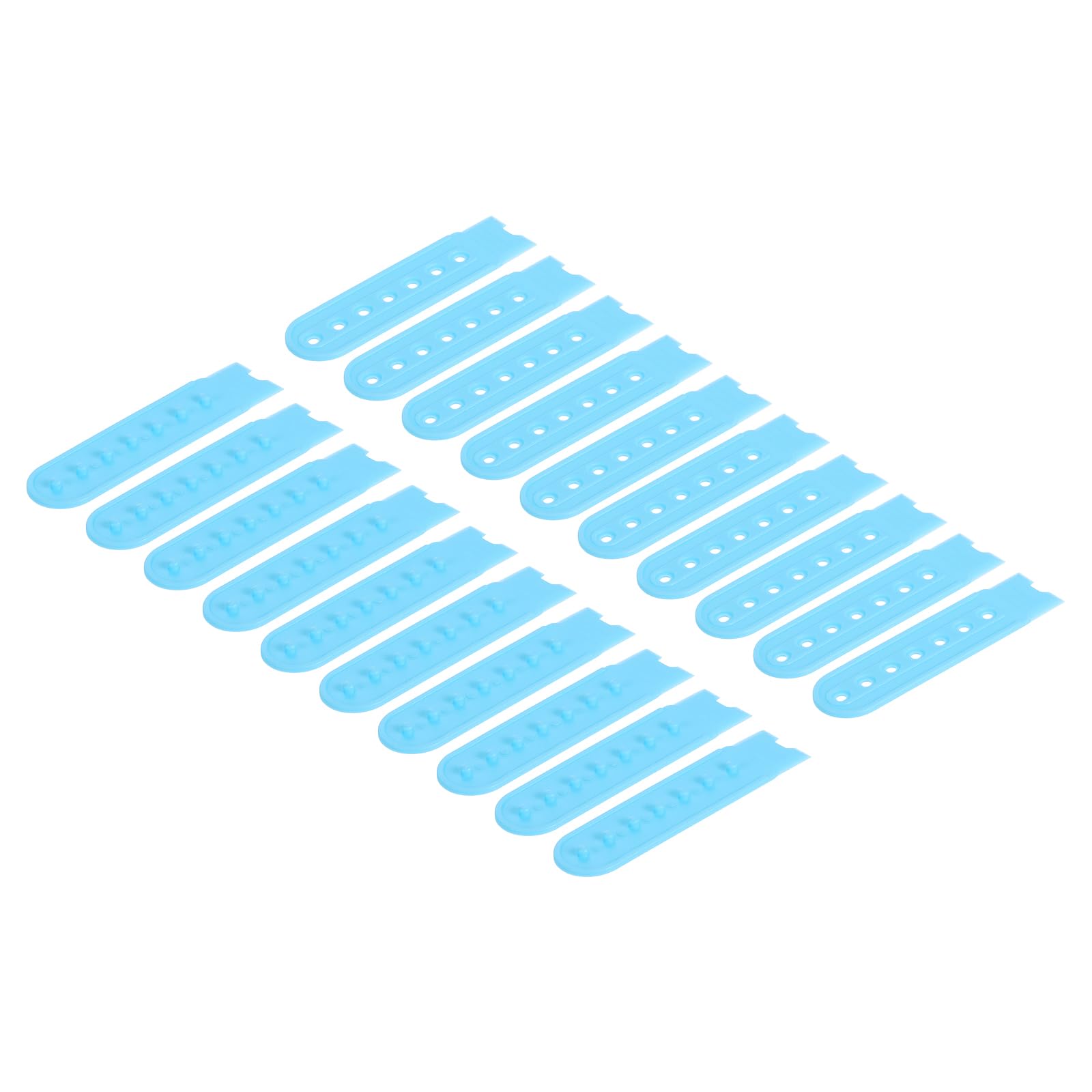 uxcell16 Pairs Snapback Strap Cover, 7 Holes Plastic Adjustable Hat Snap Buckle Replacement for Caps Repairing (Lake Blue)