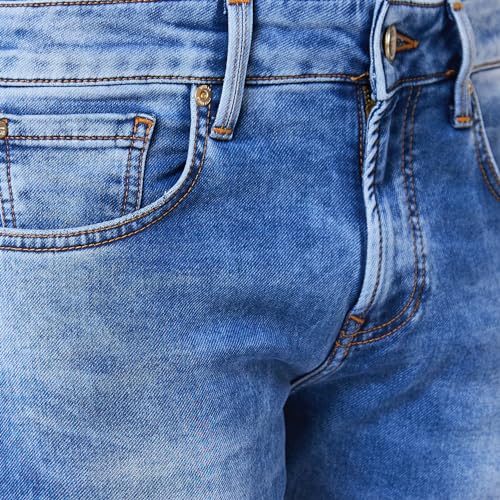 Image of Spykar Men's Kano Slim Fit Mid-Rise Jeans (Ankle Length)