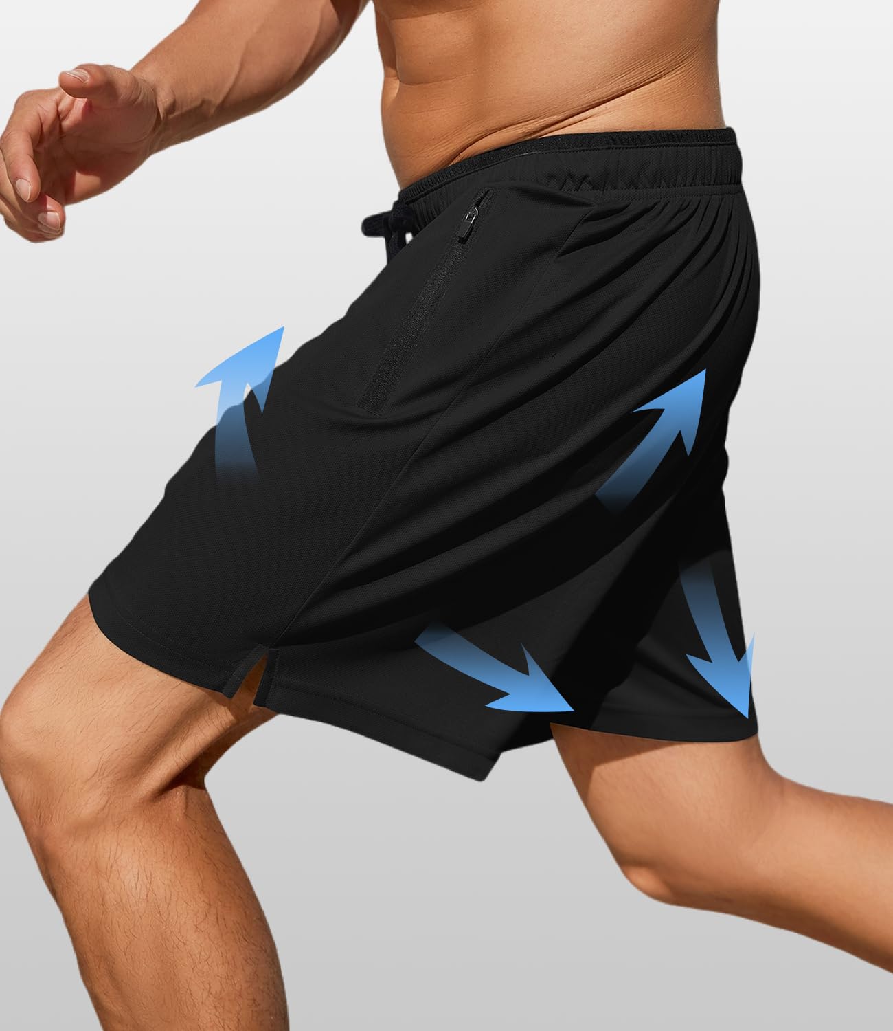 PINSPARK Men's Athletic Running Shorts 7