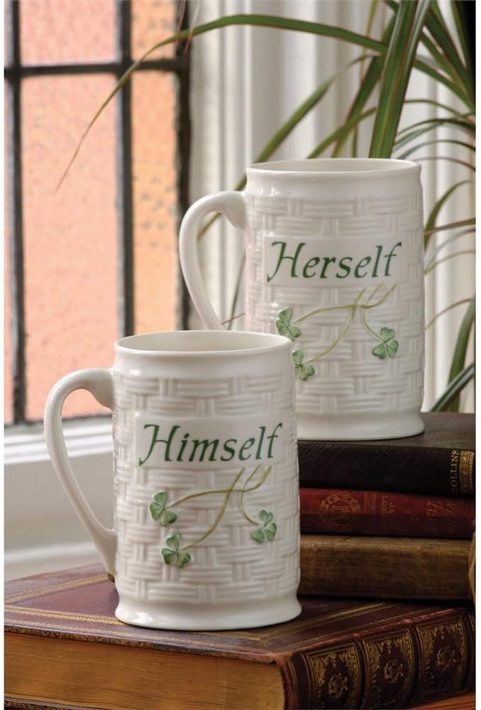 40% Off Discount Belleek Himself and Herself Mug Set, Medium, White Amazing 🔥 Belleek Himself and Herself Mug Set, Medium, White