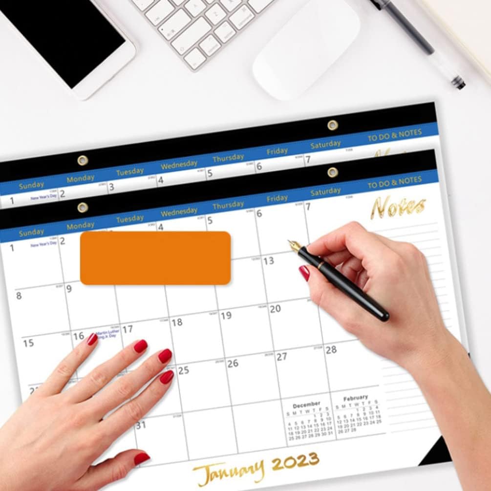 Exceart 23デスクトップカレンダー 小さなスタンドアップカレンダースケジュールデスクカレンダーテーブルトップカレンダー スタンディングフリップデスクカレンダーホームスクールオフィスの新年飾りブラック