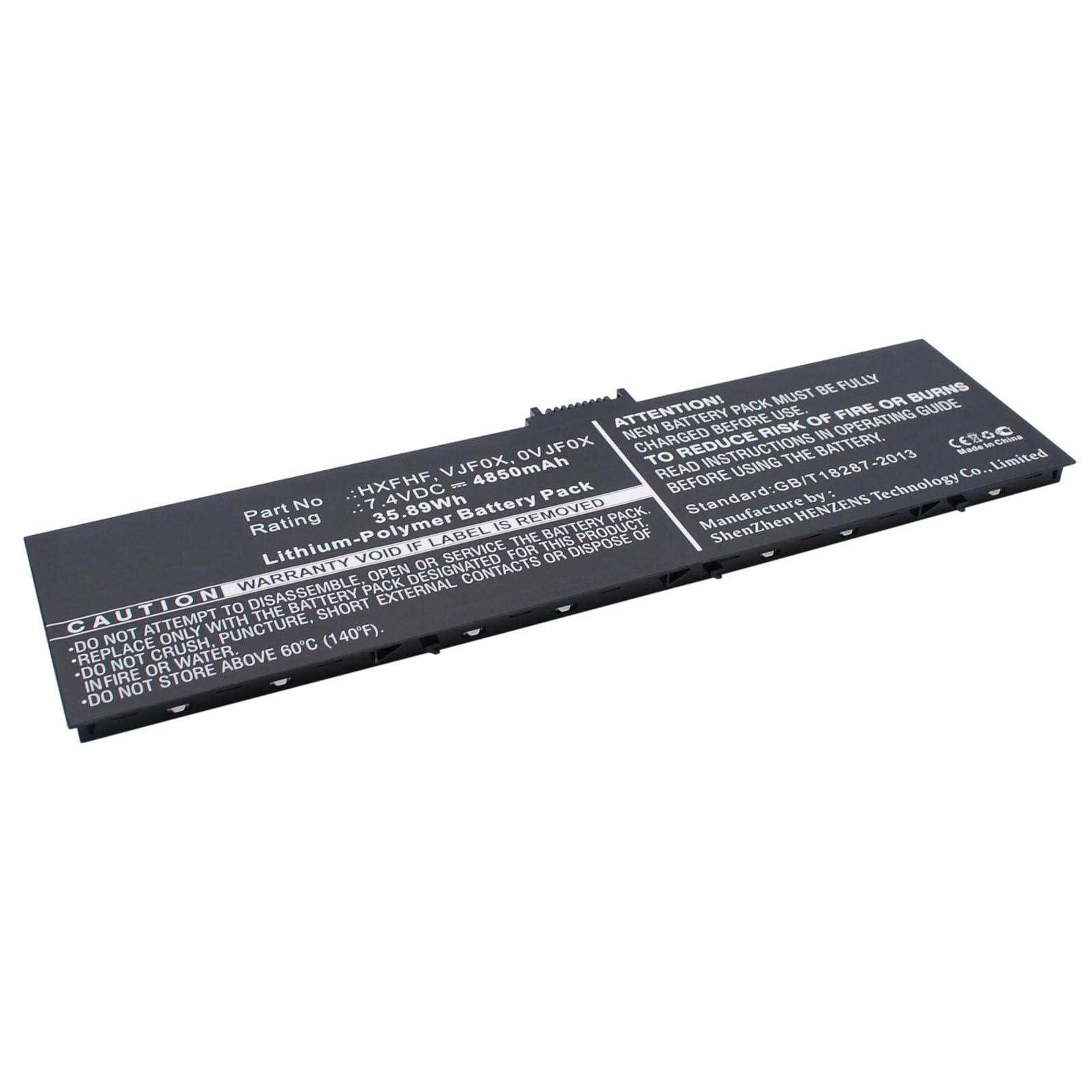 Synergy Digital Tablet Battery, Compatible with DELL 0VJF0X Tablet Battery (Li-Pol, 7.4V, 4850mAh)