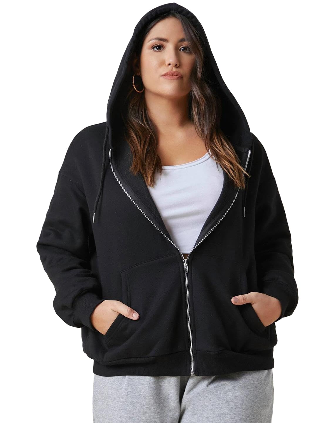 kotty Women's Solid Smoky Pink Fleece Sweatshirt-picture-37