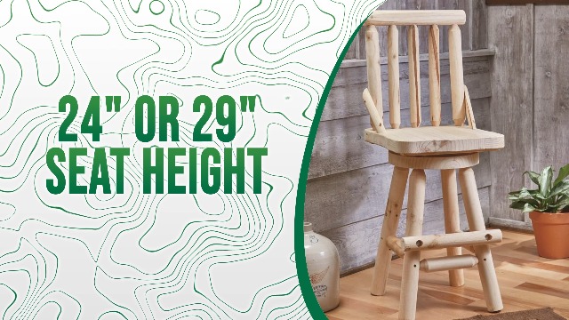Amazon.com: CASTLECREEK Log Swivel Stool, 300-lb. Capacity 29