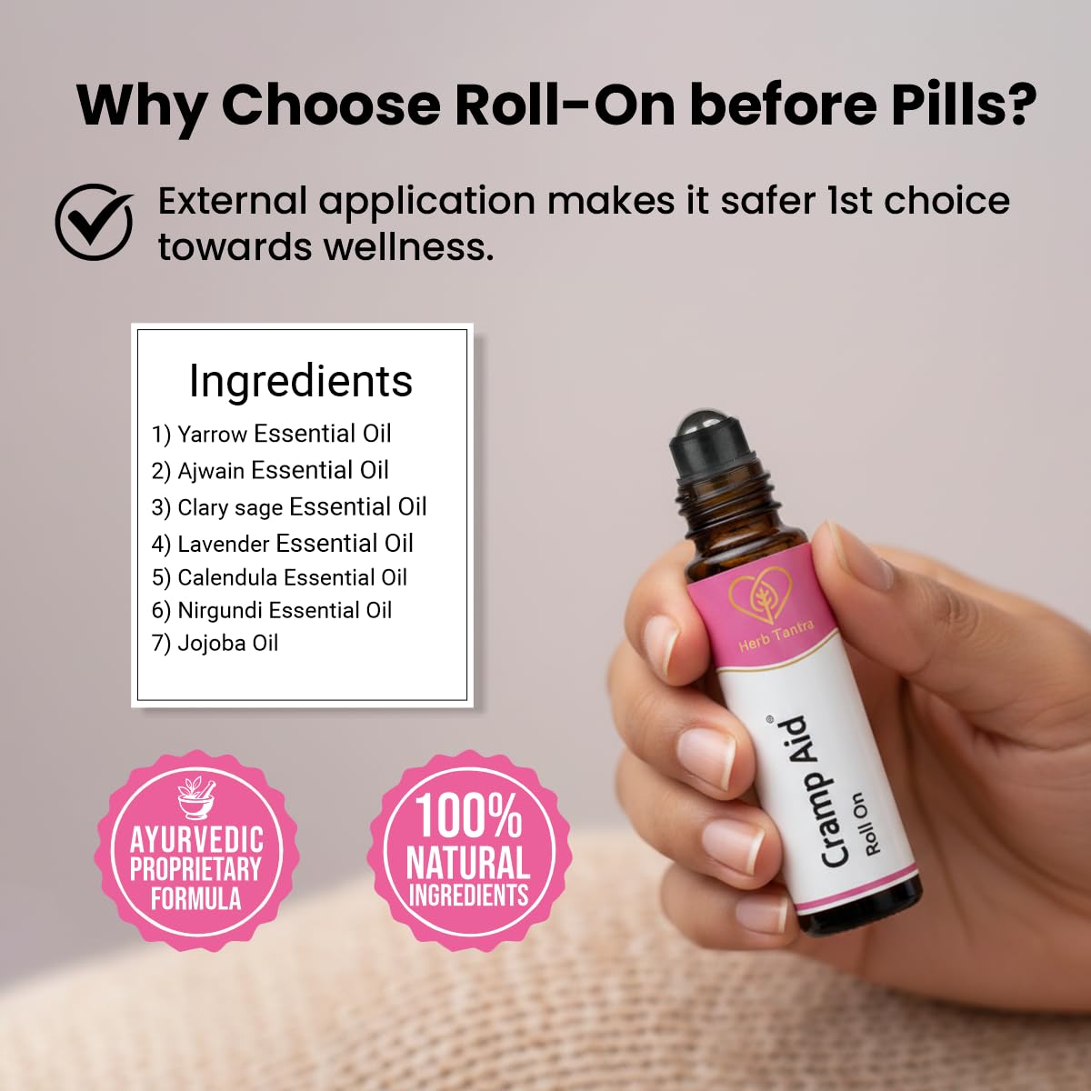 Herb Tantra Cramp Aid PMS Comfort Roll On | Period Essential for Women 3