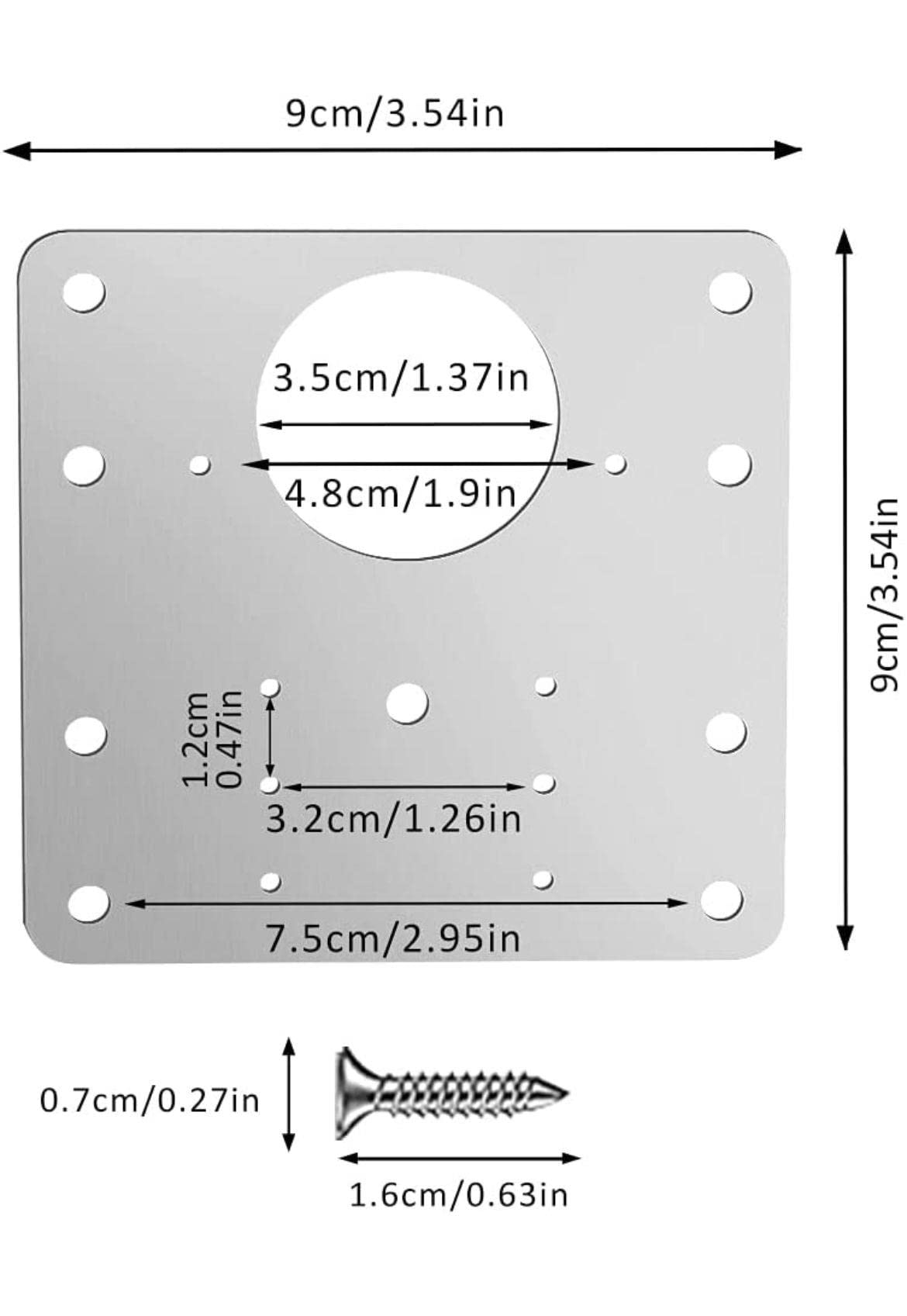 BricoShopping 4 Pezzi Piastra Riparatrice ACCIAIO INOX 430 UNIVERSALE per CERNIERE Anta Rotta Mobili In Legno Armadi Da Cucina Per Riparare Ante Rotte e KIT Riparazione Mobile Staffa Con 24 Viti