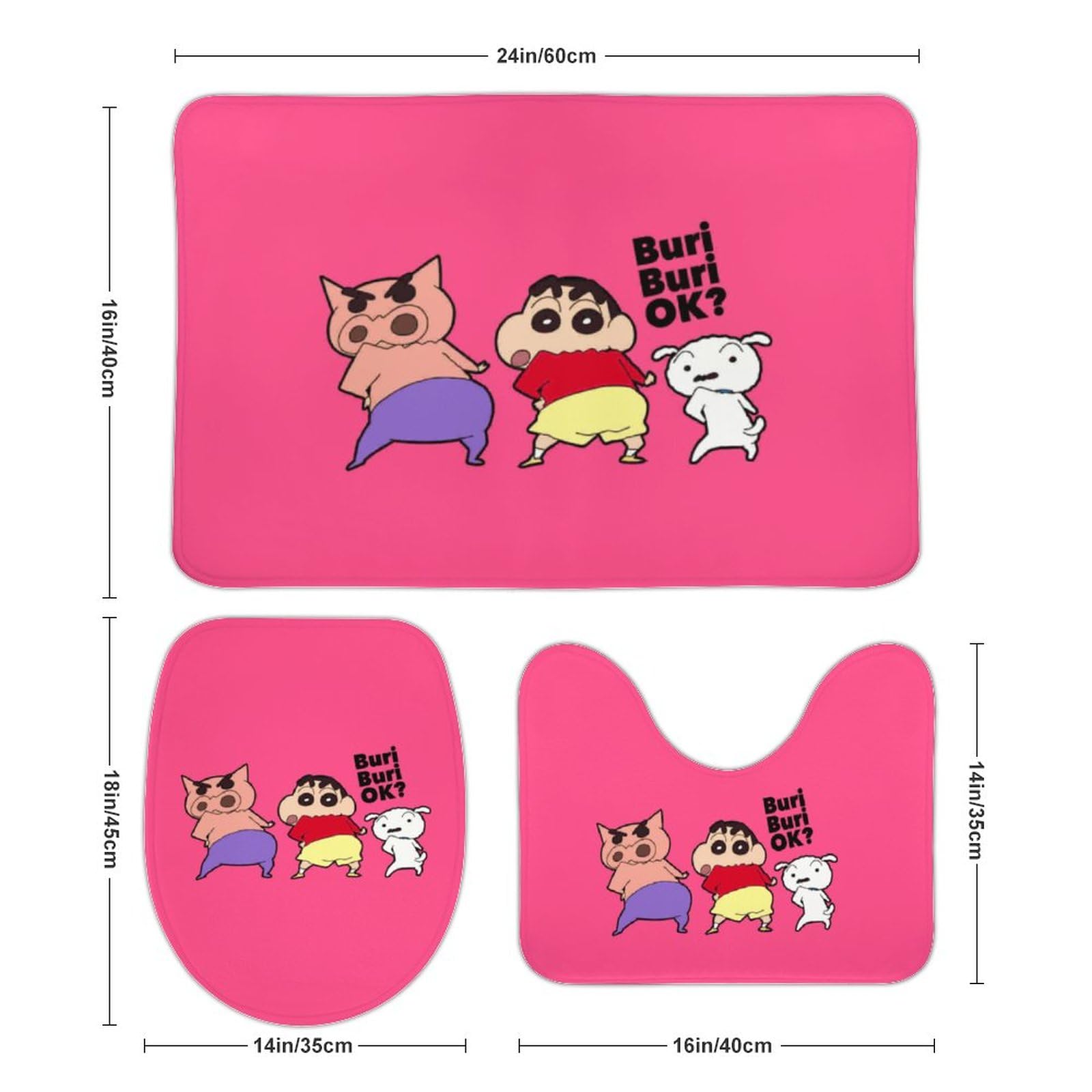 Amazon | クレヨンしんちゃん トイレマット 3点セット トイレ―カバー