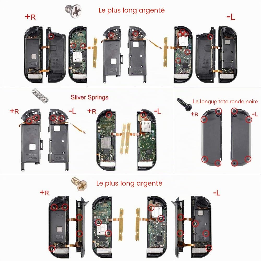eXtremeRate Coque pour Nintendo Switch avec Boutons, Housse pour Switch Console Joycons, Coque et Bouton de Remplacement-Blanc