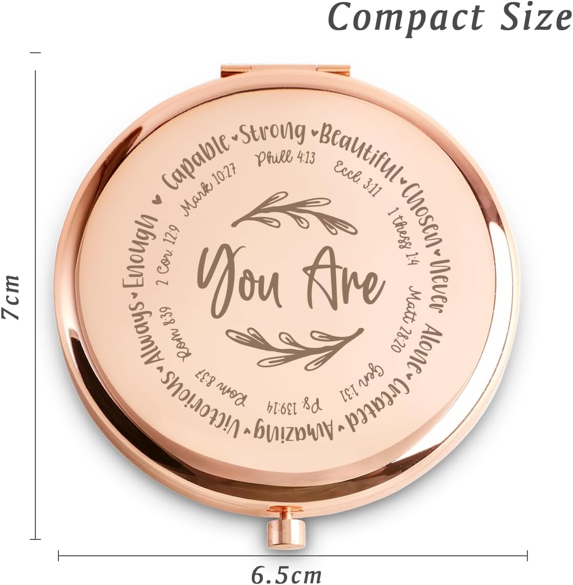 Christian Gifts for Women Girls, Inspirational Religious Gift for Adult Teen, Personalized Spiritual Compact Mirror for Daughter Friends Sister, Birthday Mothers Day Graduation Basket Stuffers