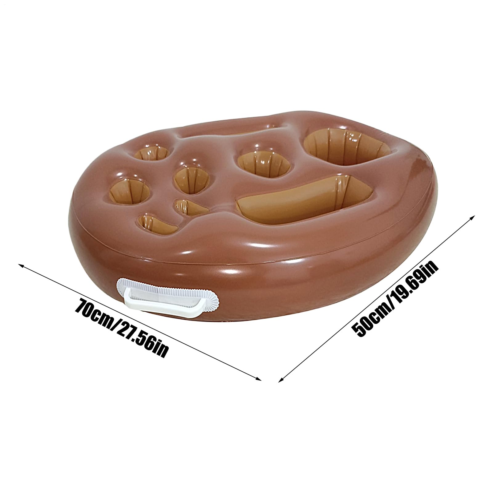 Porta bevande per piscina, vassoio galleggiante a 9 fori, organizer pieghevole per bevande, in PVC, include pompa manuale, per terrazza, spiaggia, compleanno in famiglia, nuoto, picnic, vasca