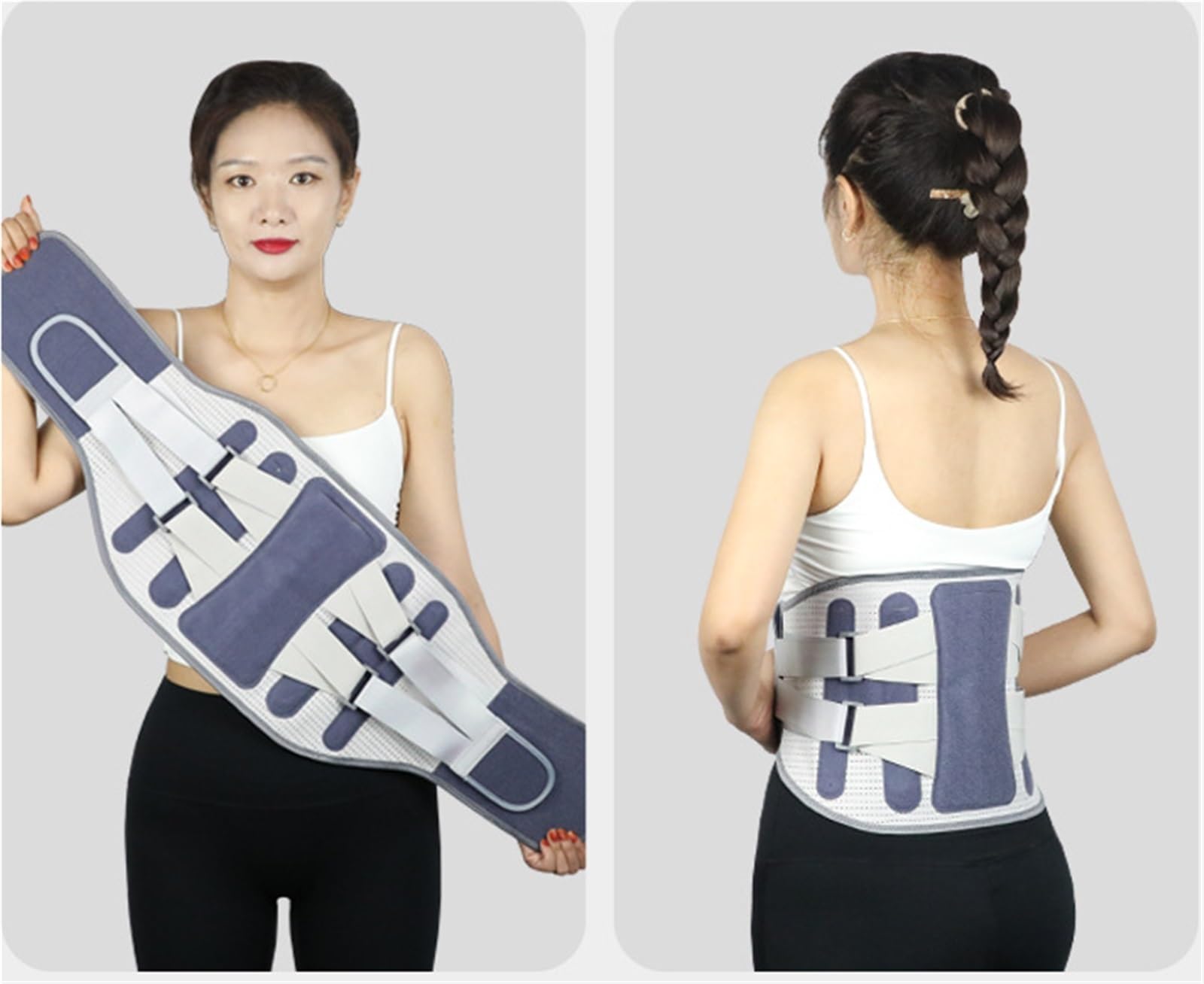 Fascia Lombare Supporto for La Schiena con Ampio Pannello di Supporto E Cinghie di Supporto for La Schiena Traspiranti Fascia Schiena Lombare(Blue,XXL)