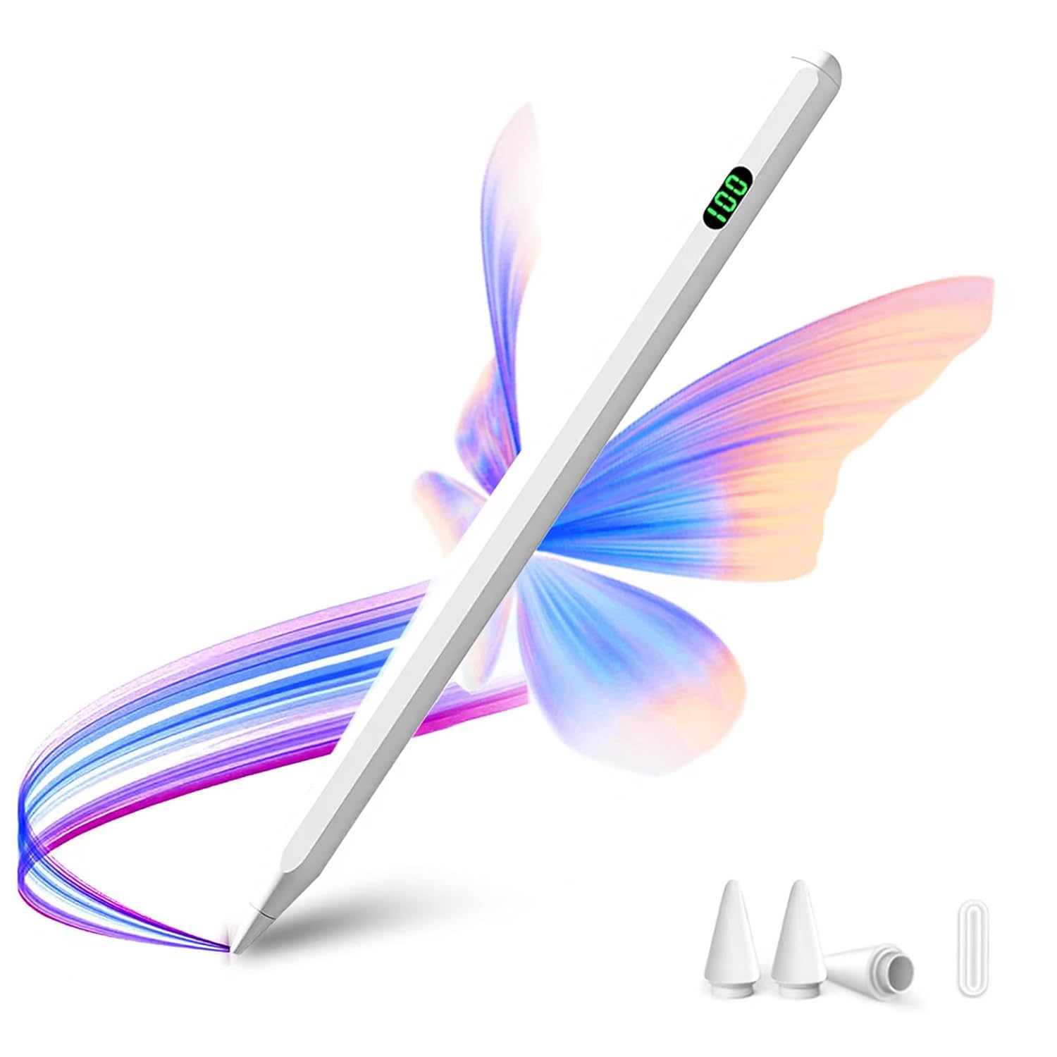 WeCool P2 iPad Pencil, Stylus Pen for iPad with Real-Time Led Power Display, Pencil for iPad 6/7/8/9/10gen, iPad Air 3/4/5/6(M2), iPad Pro 11″/12.9″(M4), iPad Mini 5/6/7, Stylus for iPad 2018 & Later