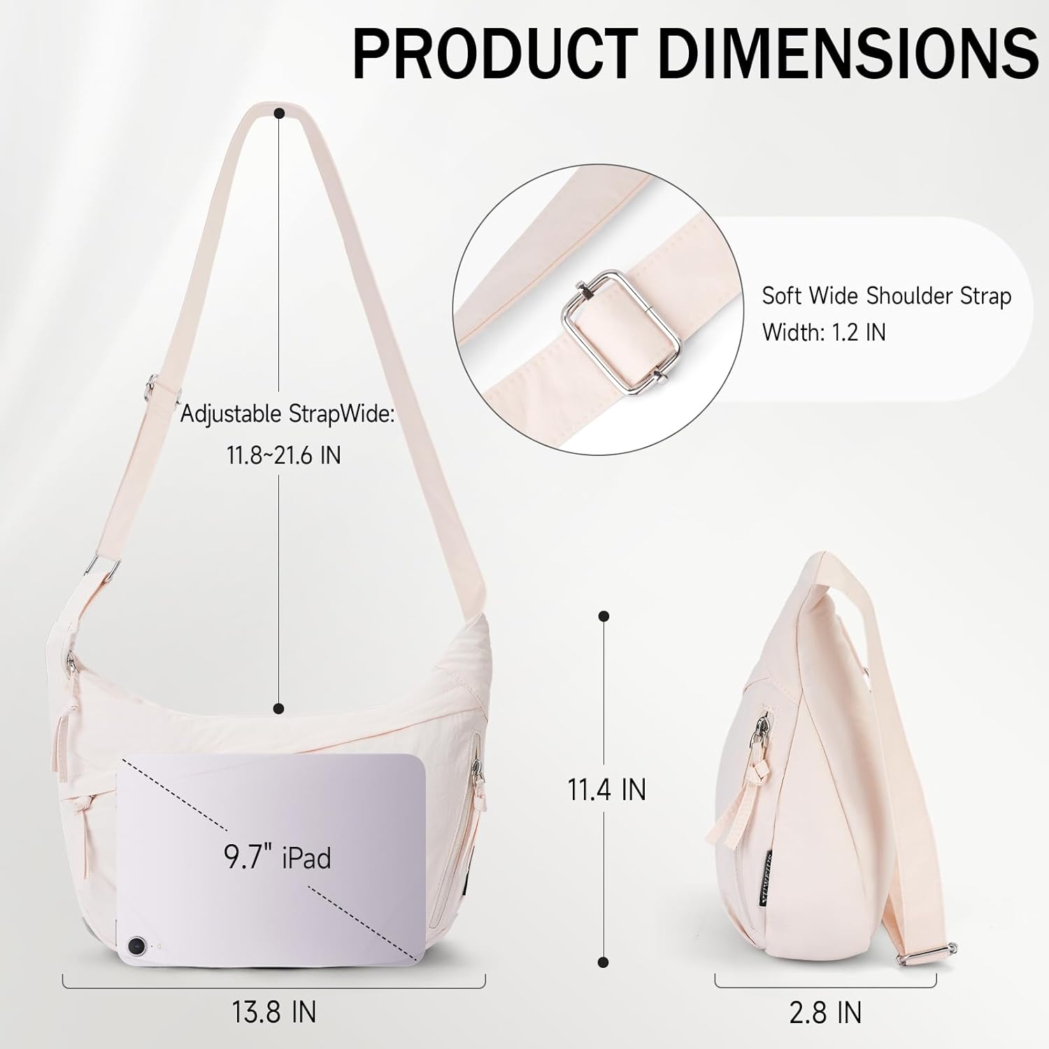 Polyester Crescent Casual Crossbody Bag for Women, Shoulder Tote Handbag Sling Dumpling Purse Bag for Outdoor Travel - Image 6