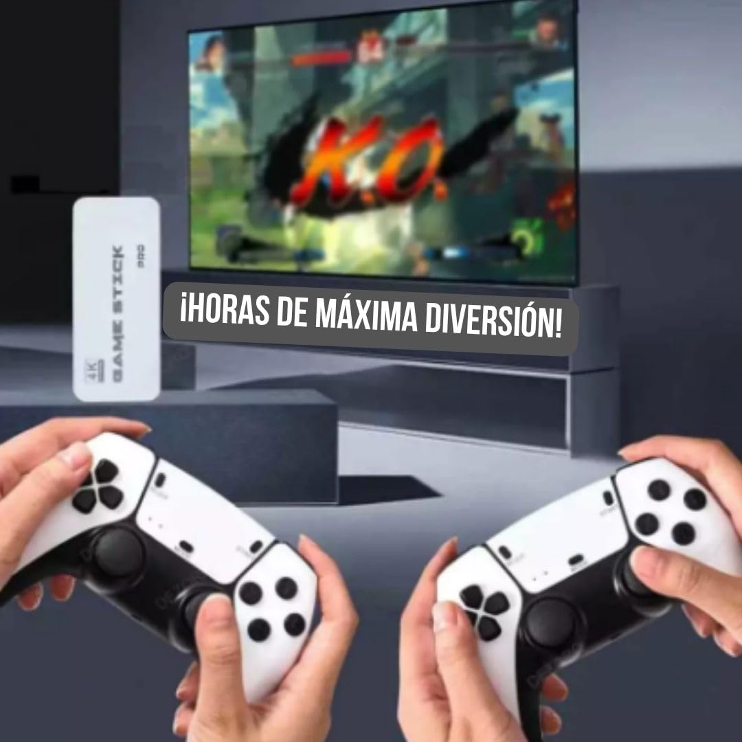 Consola Retro Plus Pro 2026 Incluye 2 Fundas Color para los Mandos | 23 Plataformas y Miles de Videojuegos | 2 Gamepads Blancos Wireless | Videoconsola Arcade Juegos Clásicos Pincho Stick HDMI TV Tele