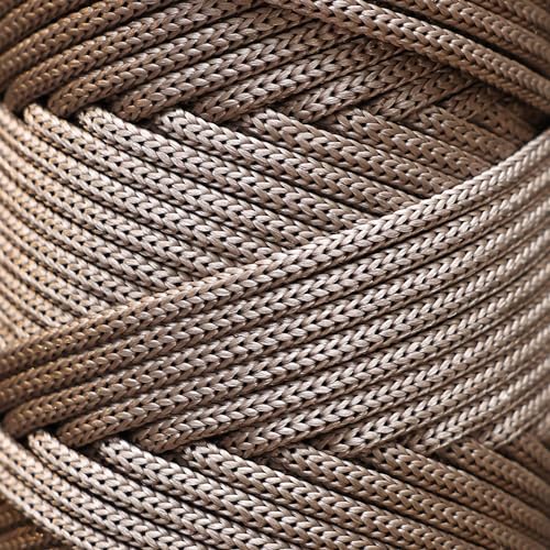 Makromecity, Cordón de macramé de poliéster, 5 mm x 104 Yardas, 5 mm, cordón de Polipropileno para macramé, para Colgar en la Pared, Bolsos, Placa Inferior, Alfombra (visón) - imagen 2