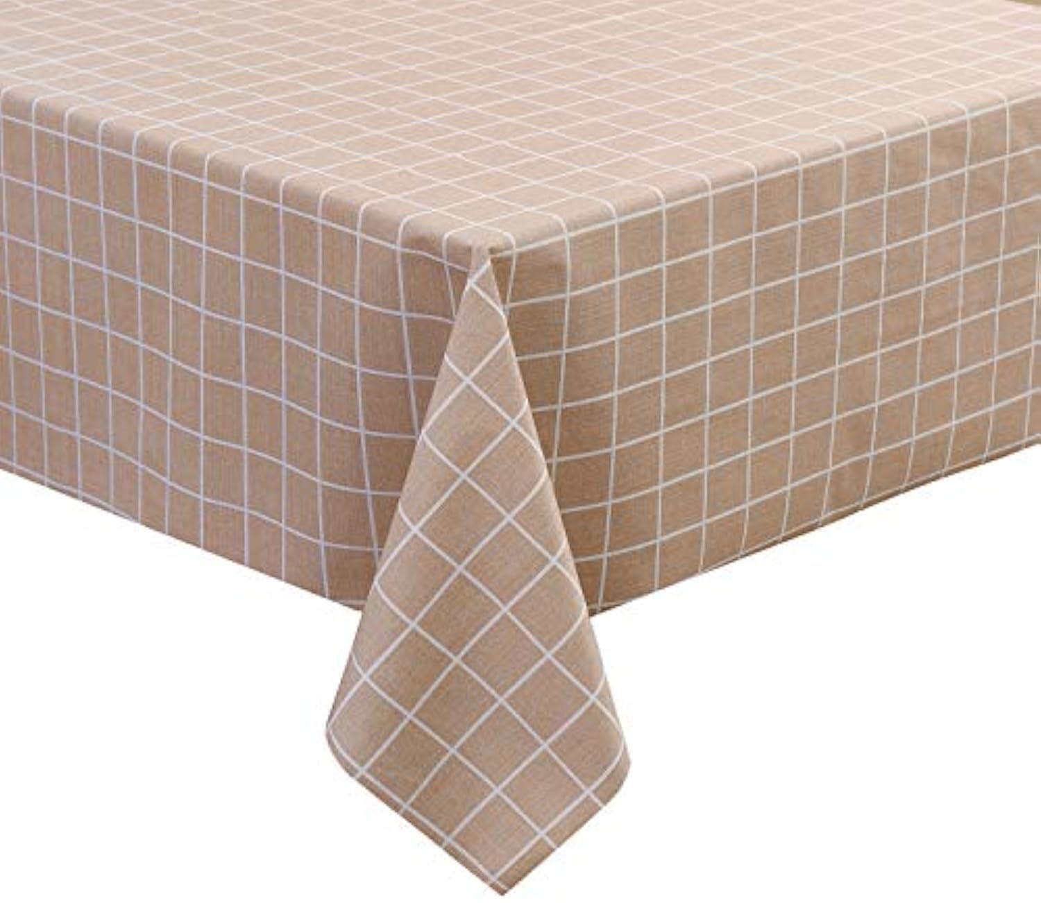 KASTWAVE Picnic Table Cloths, Linen Tablecloth, Oil-Proof Waterproof Spill-Proof Wipeable Table Cloth, Decorative Tablecloths, Heavy Duty Table Cover for Kitchen Dinning Outdoor Camping, 140 * 140