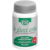 ESI – Le Dieci Erbe +Forte, Integratore Alimentare Vegetale con Tarassaco, Lassativo Naturale Contro Stitichezza e Flatulenza, Regola il Transito Intestinale, Senza Glutine, Vegan, 100 Ovalette