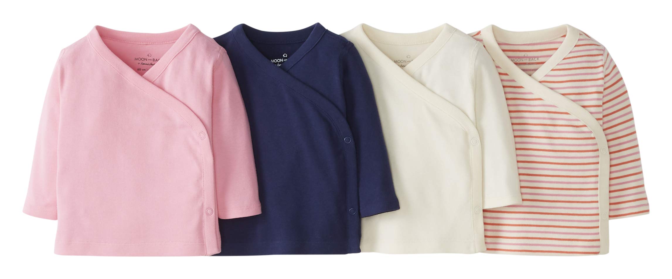 Moon and Back by Hanna AnderssonBaby Boys' and Girls' 4-Pack Organic Cotton Long Sleeve Side Snap Shirt