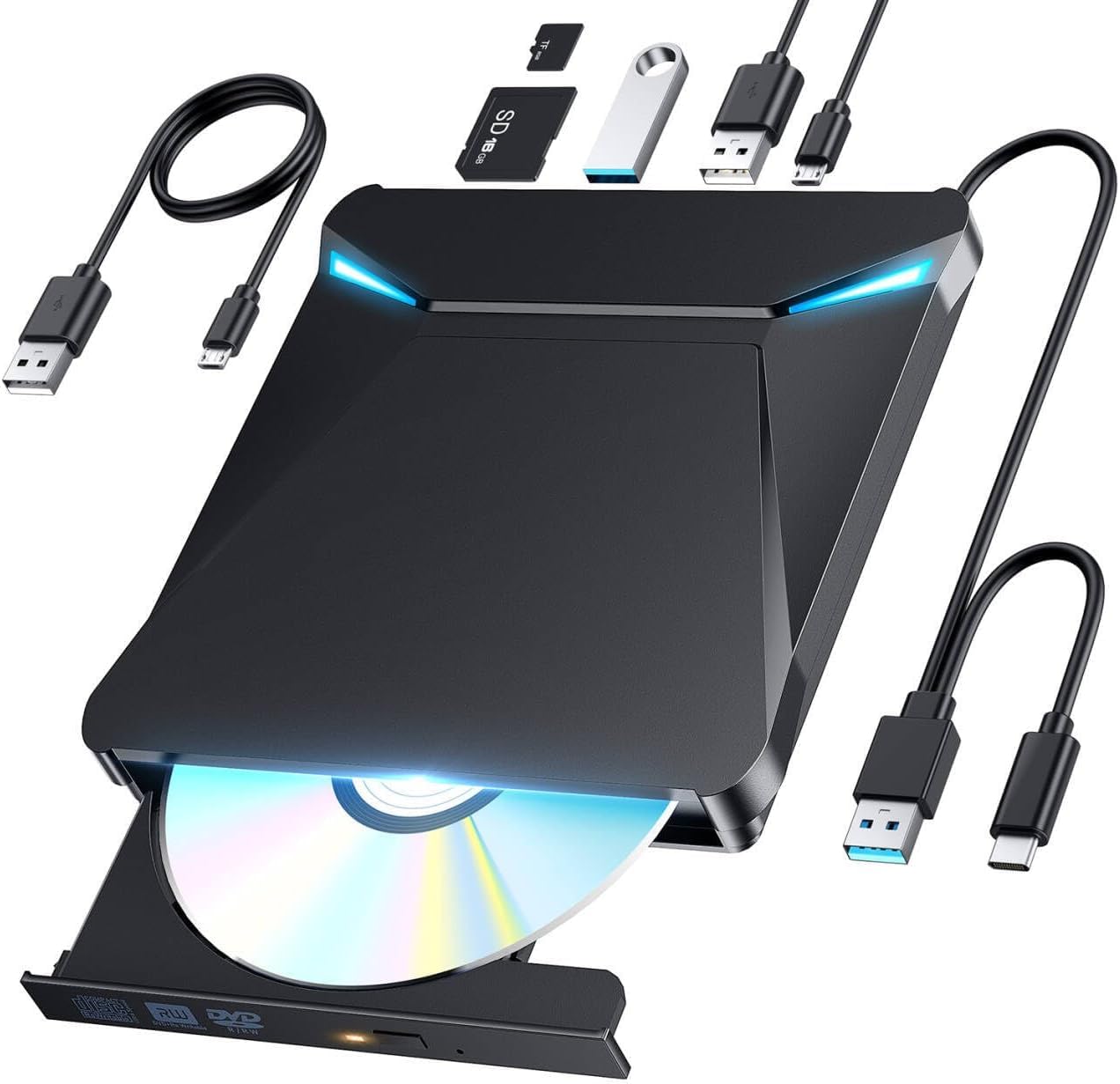 Amazon.co.jp: QuorrixTech DVDドライブ 外付け 【2026革新高速版・1台