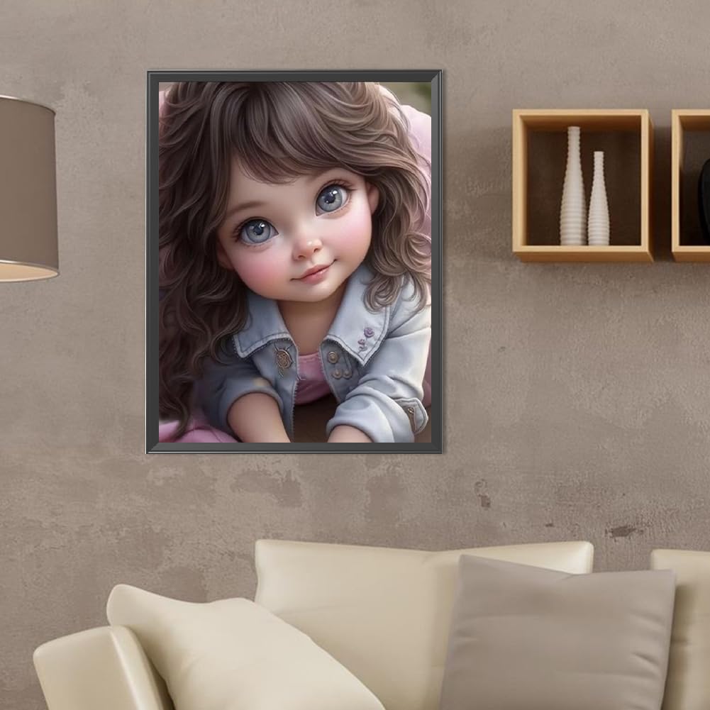 Demiawaking 5D Diamond Malerei Set 'Schönes Mädchen' – DIY Strassbild Zum Selbstgestalten, 30x30 Cm