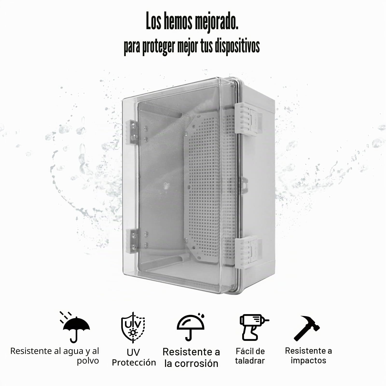 Armario Eléctrico Exterior, Caja Eléctrica Exterior Impermeable IP65, ABS Plástico, 500x400x200MM