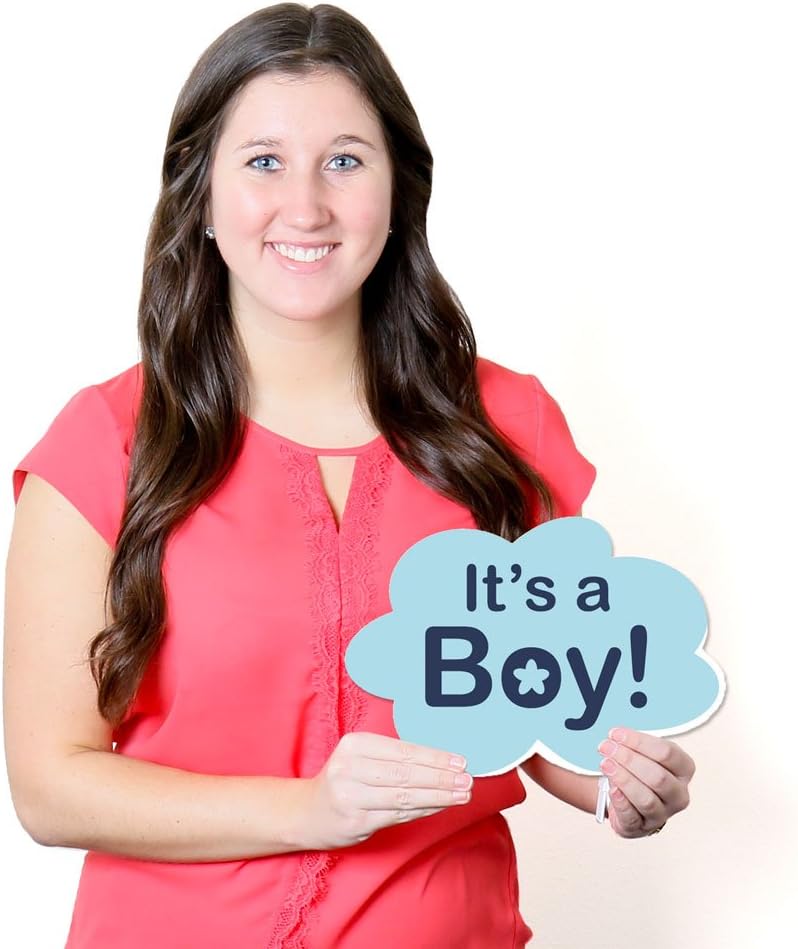 Big Dot of Happiness Boy Special Delivery - Baby Announcement Lawn Decorations - Outdoor Blue It's A Boy Stork Baby Shower Yard Decorations - 10 Piece