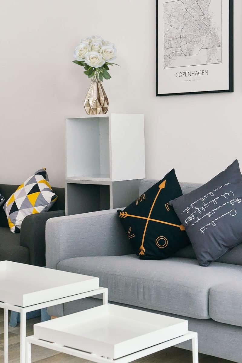 LVEFIT Artificial Rose Flower Artificial Flowers Flower with Long Stem Silk Roses Bouquet for Wedding Bridal Shower Party Home Decoration (Beige, 12 Pcs) - Image 8