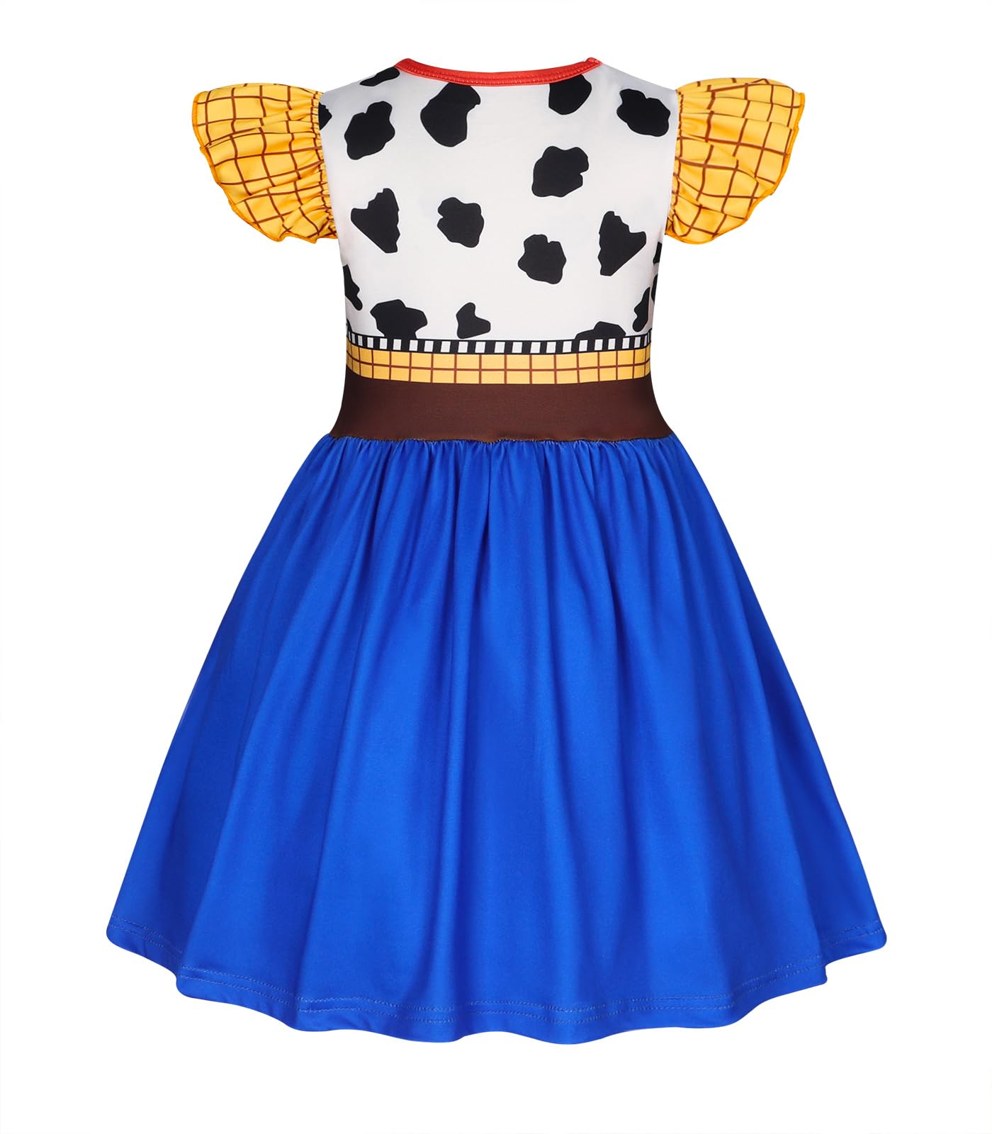 Jurebecia Princess Fancy Dress Up Outfit Kids Cowboy Costume Halloween Chrismas World Book Day Blue 5-6Years - Image 2