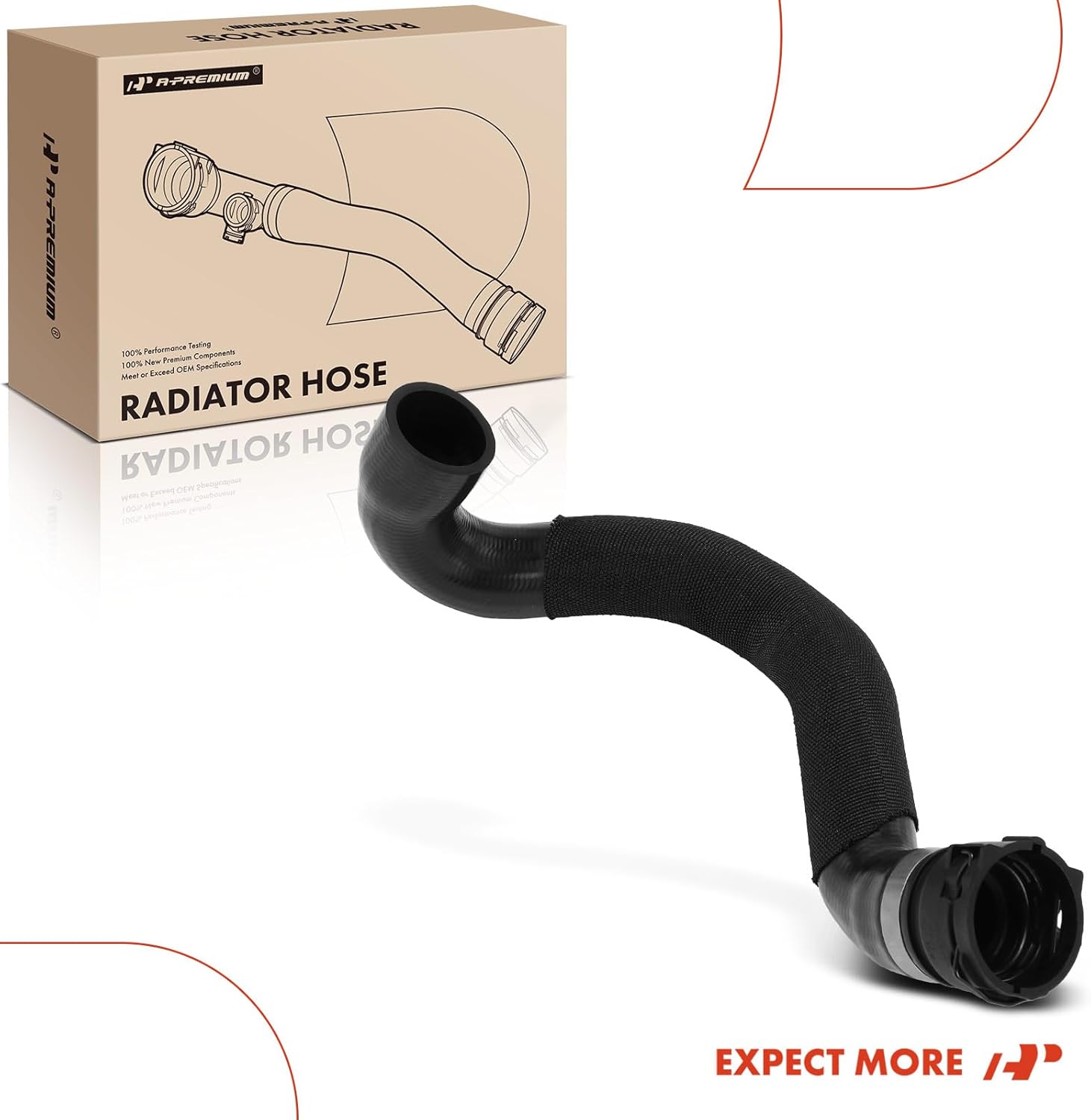 A-Premium Inlet Radiator Coolant Hose Compatible with BMW F10 Series 535i 2011-2016, 535i xDrive 2011-2016, ActiveHybrid 5 2012-2016, F07 Series 535i GT 2010-2017, 535i GT xDrive 2011-2017, 3.0L
