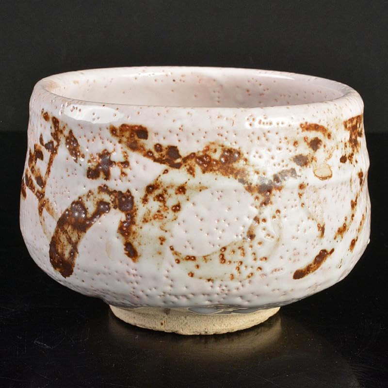 Amazon.co.jp: 人間国宝 荒川豊蔵作 志野焼 絵志野 茶碗 袱紗付 共箱二 