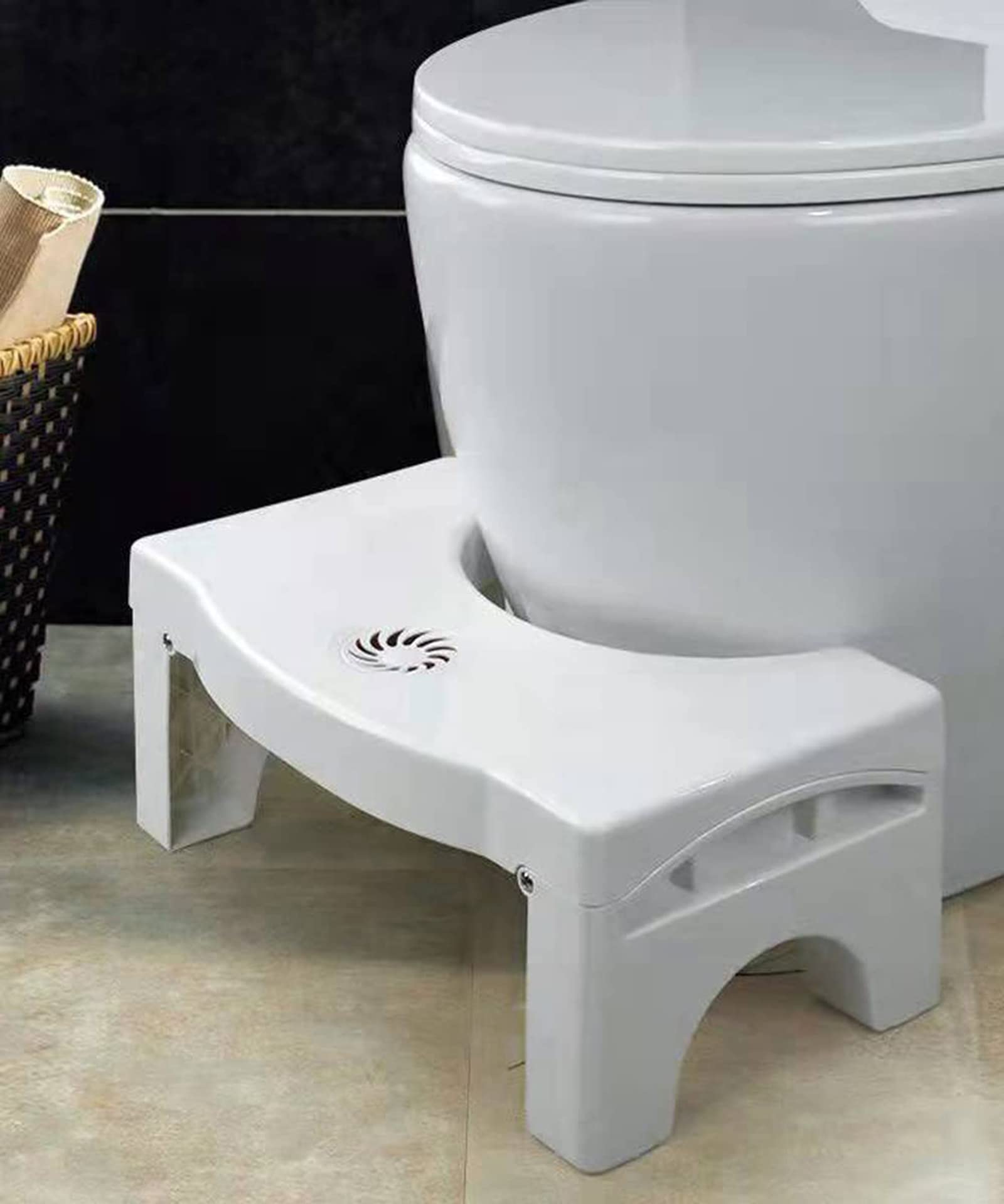 Buy Toilet Stool for Adults, 7'' Height Foldable Toilet Poop Step Stool with AntiSlip Pad and