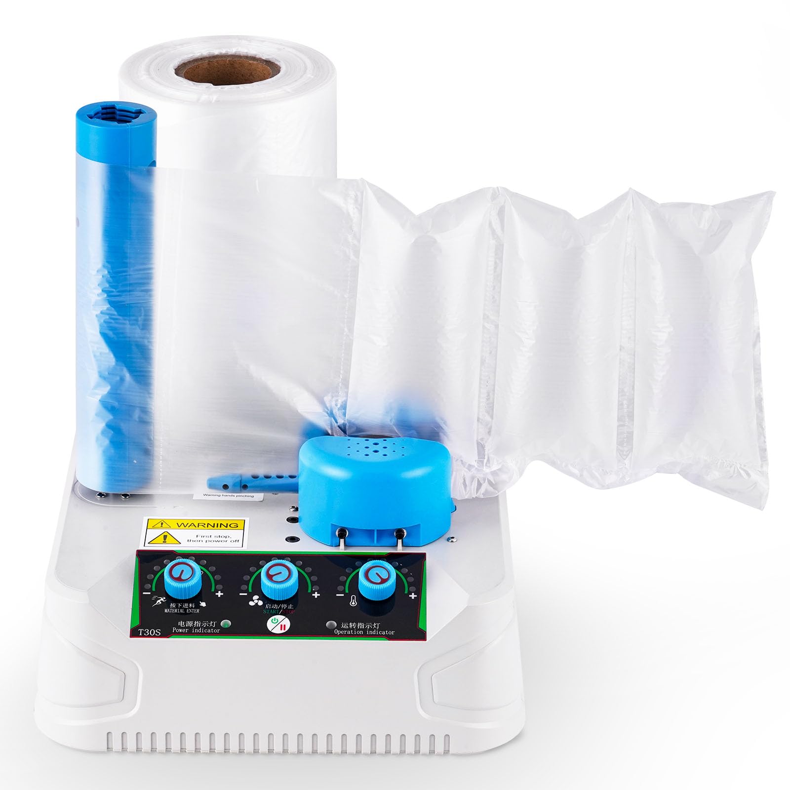 Aserzenith 1 Air Cushion Machine For Making Bubbles Pillows, Adjustable Inflation Volume 30-300 L/M, Efficient Packaging Solution For Shipping And Product Protection