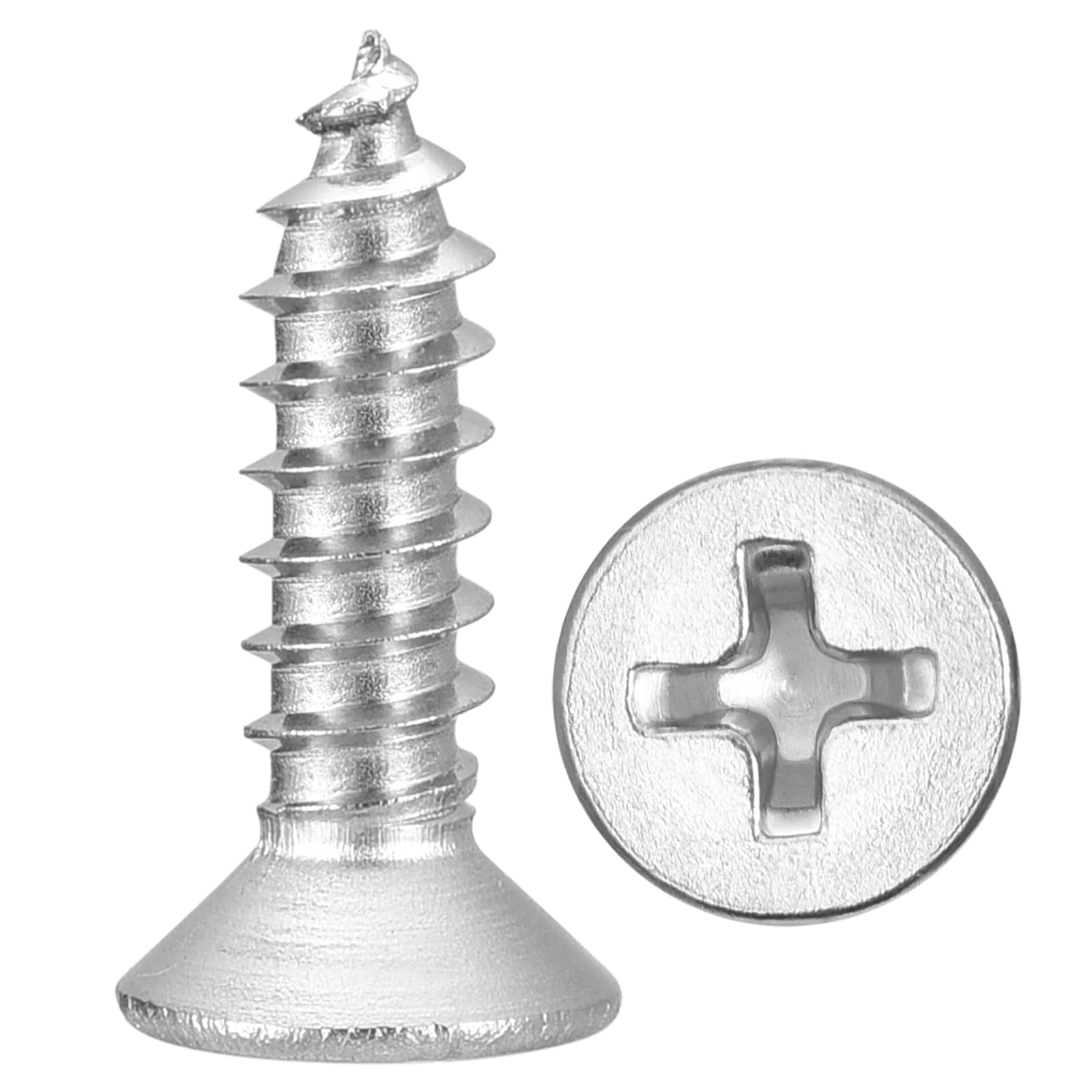 METALLIXITY Countersunk Phillips Wood Screw (#8x5/8") 230Pcs, 304 Stainless Steel Coarse Thread Phillips Drive Flat Head Wood Screws - for Furniture Installation Repair, Silver โ image 1