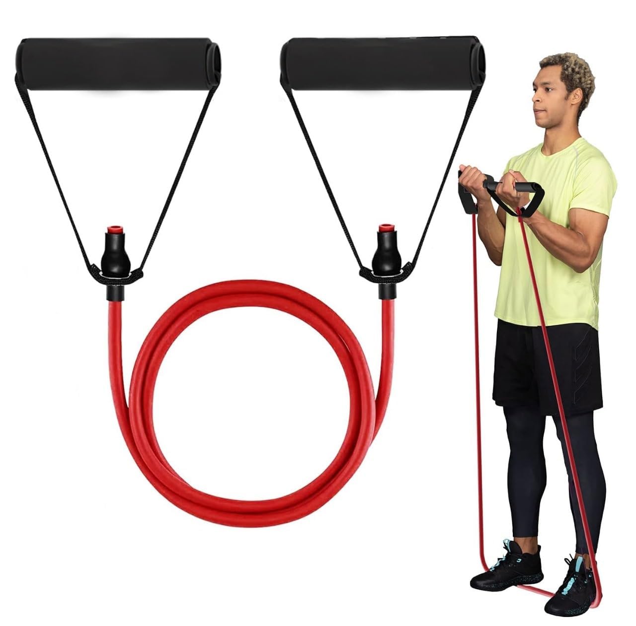Fitness Scout Resistance Tube with Foam Handles | Fitness Equipment |Resistance Band for Workout, Suitable for Home and Gym for Men and Women, Multipurpose Resistance Tube Band (Pack of 1, Red) (B0CV5S5F33) Amazon Price History, Amazon Price Tracker