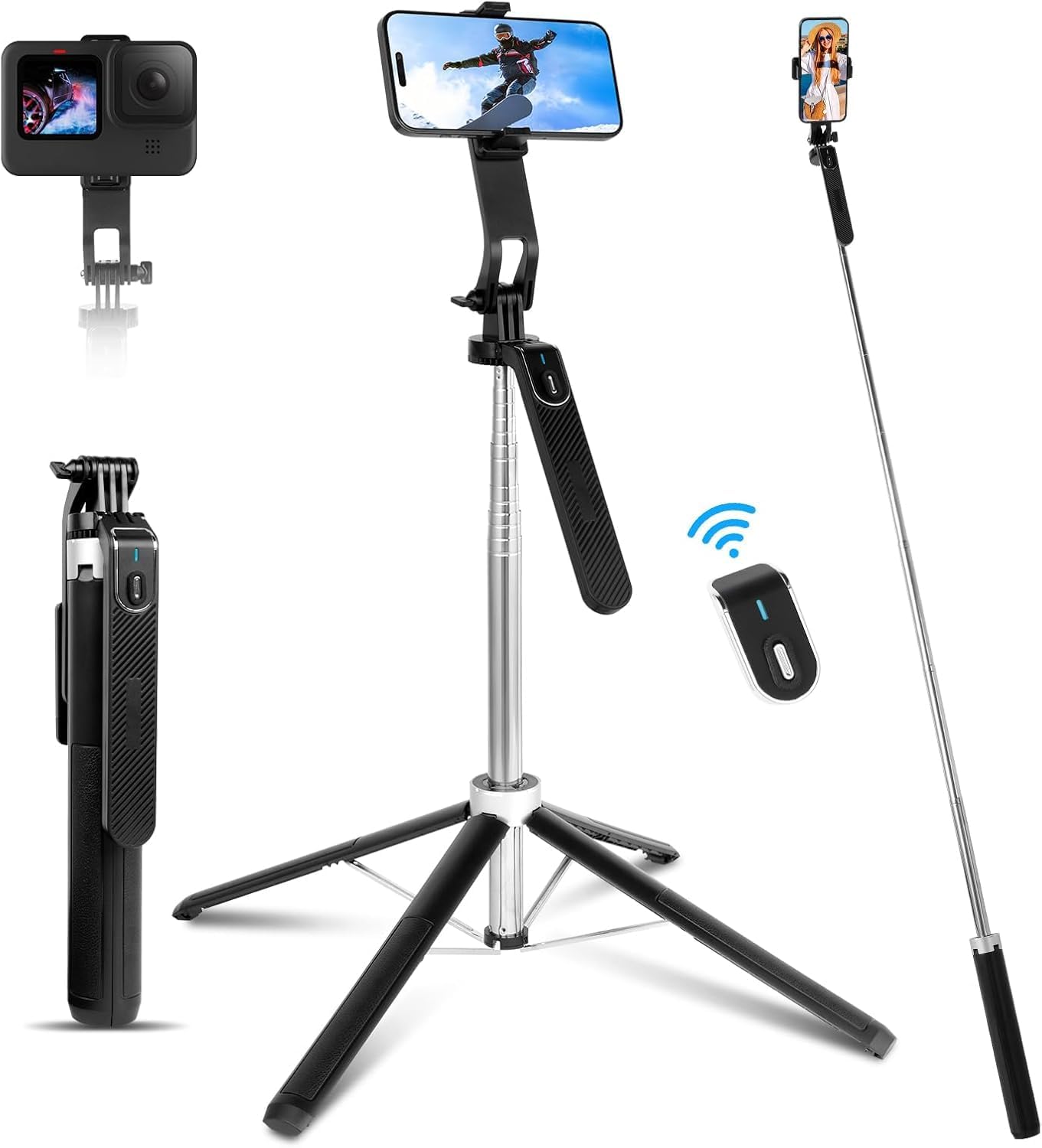 QLECT Selfie Stick Tripod - 180cm Extendable -2