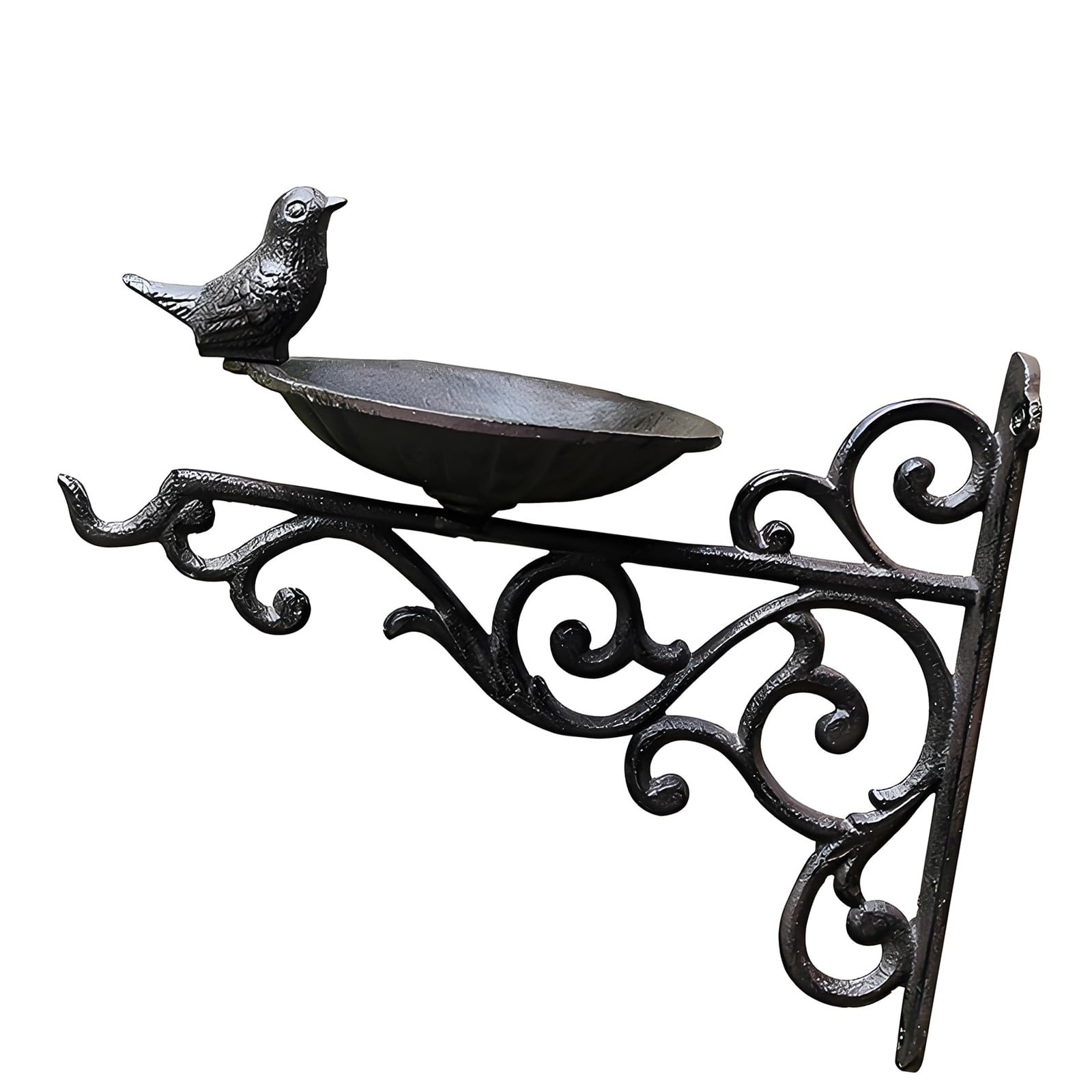 Ciotola per mangime per Uccelli Rurale in ghisa montata a Parete con Vasca per Uccelli Selvatici dal Design Nordico per la Decorazione del Cortile Esterno