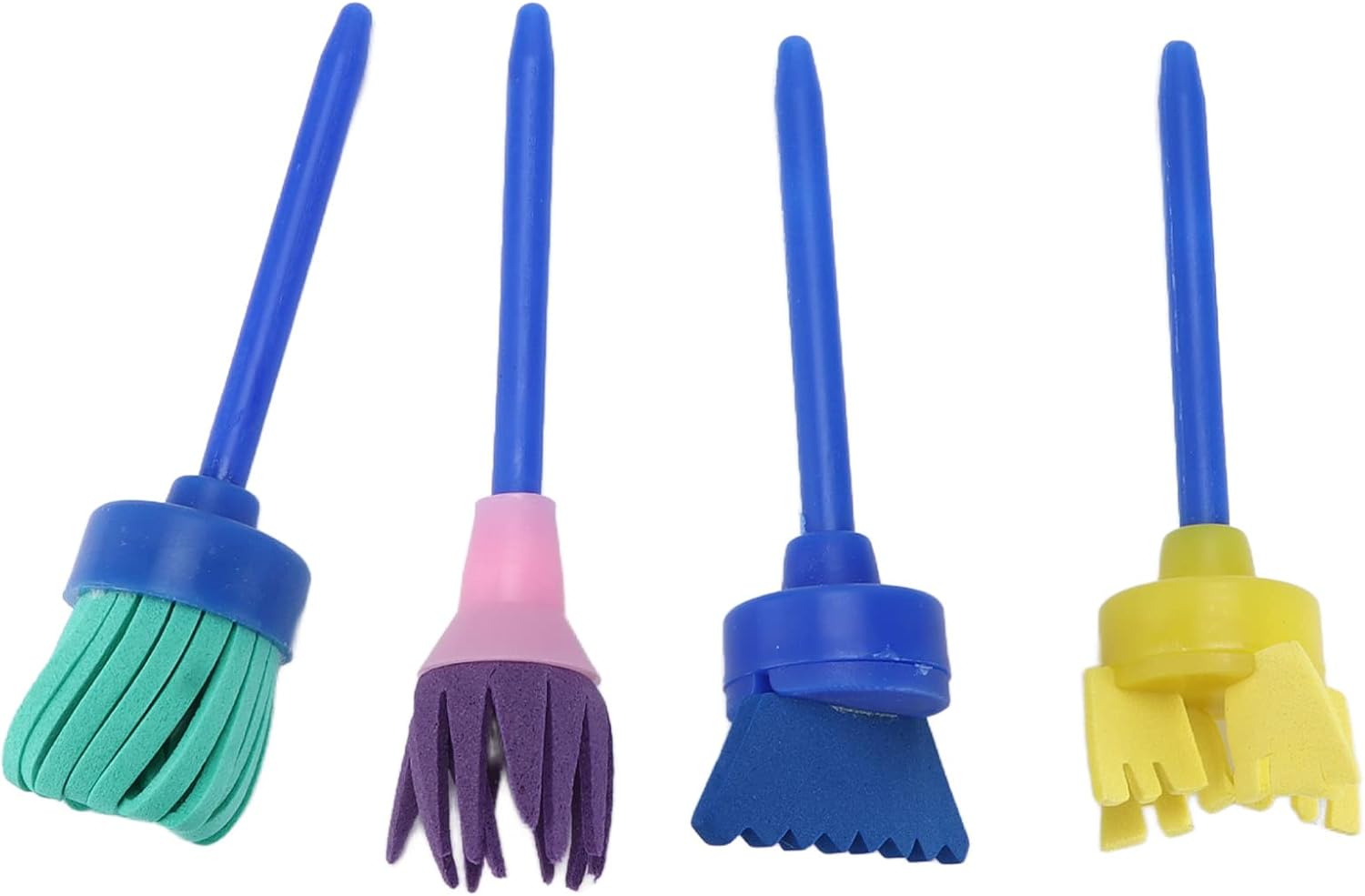 Kids Paint Brushes, 30 Pcs Sponge Painting Kit for Early Childhood DIY Drawing, Reusable Non Art Tools with Random Colors, for Childrens Creativity and Craft Gifts