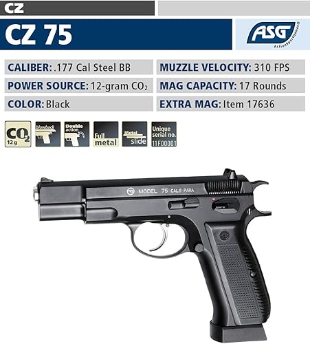 Miniatura 2 de ASG CZ 75 .177 Calibre Pistola BB Pistola de aire